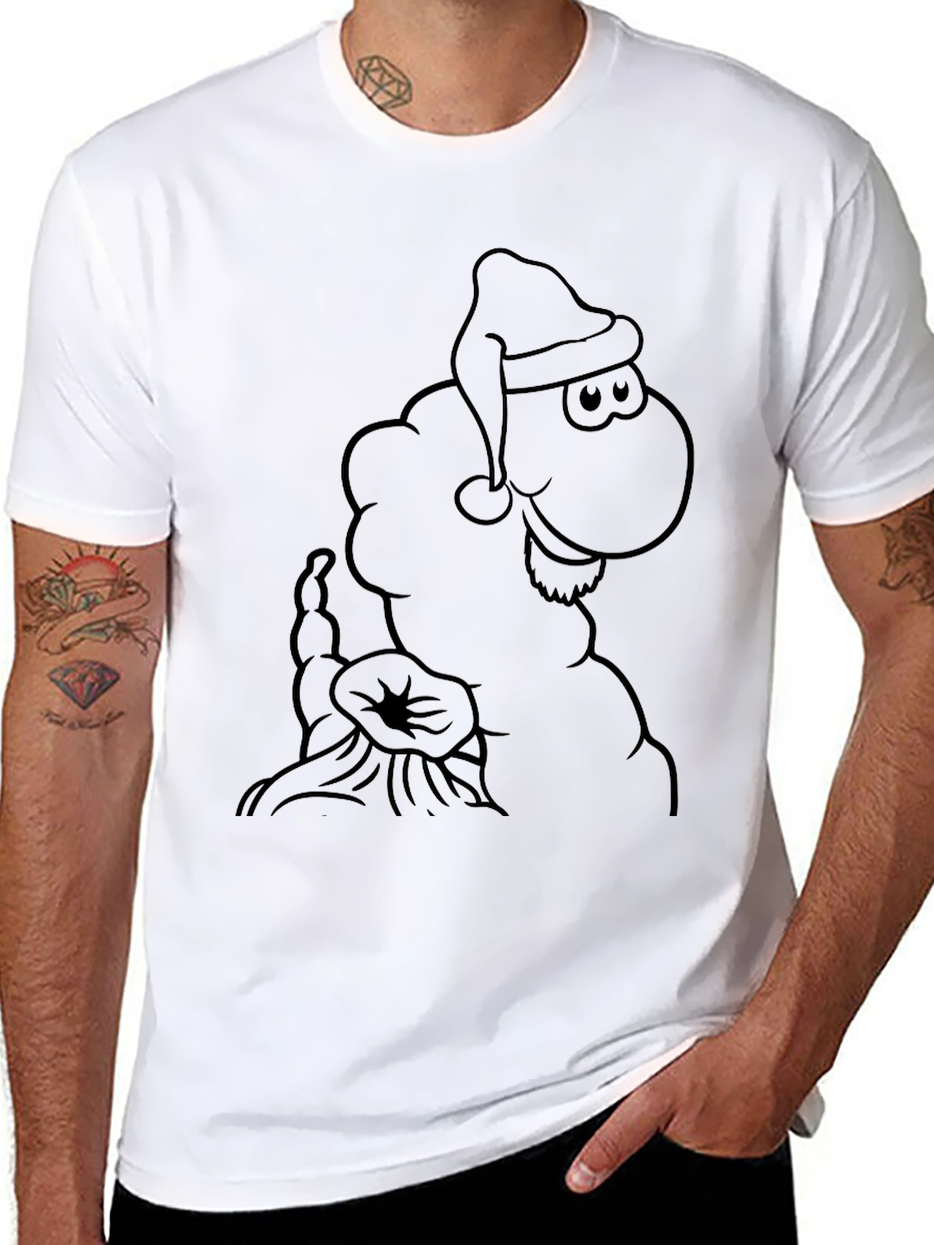 Santa Sheep Graphic T-Shirt