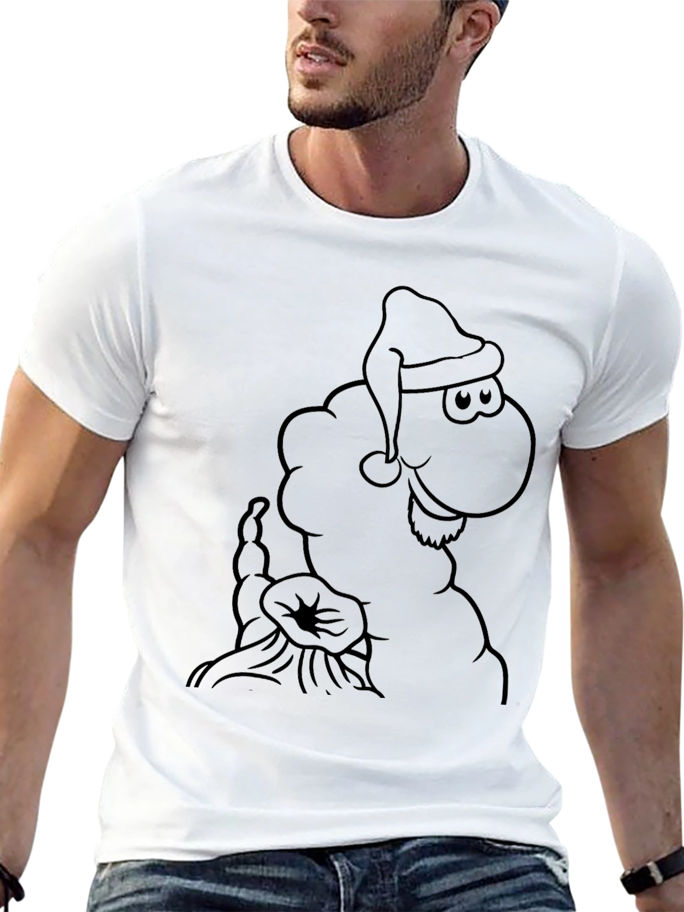 Santa Sheep Graphic T-Shirt