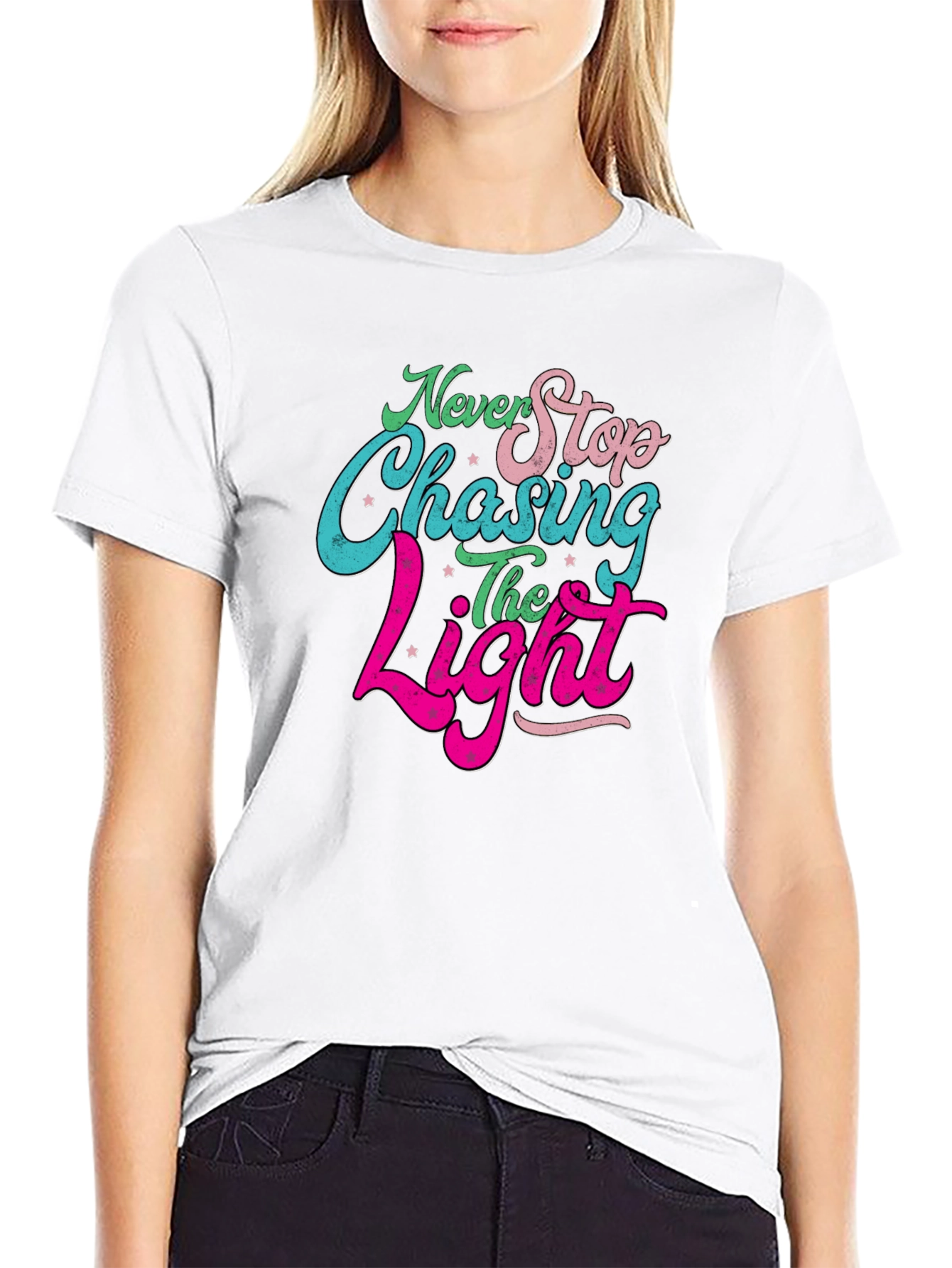Never Stop Chasing the Light Black T-Shirt