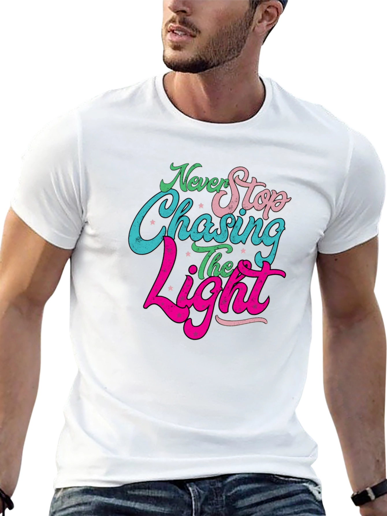 Never Stop Chasing the Light Black T-Shirt