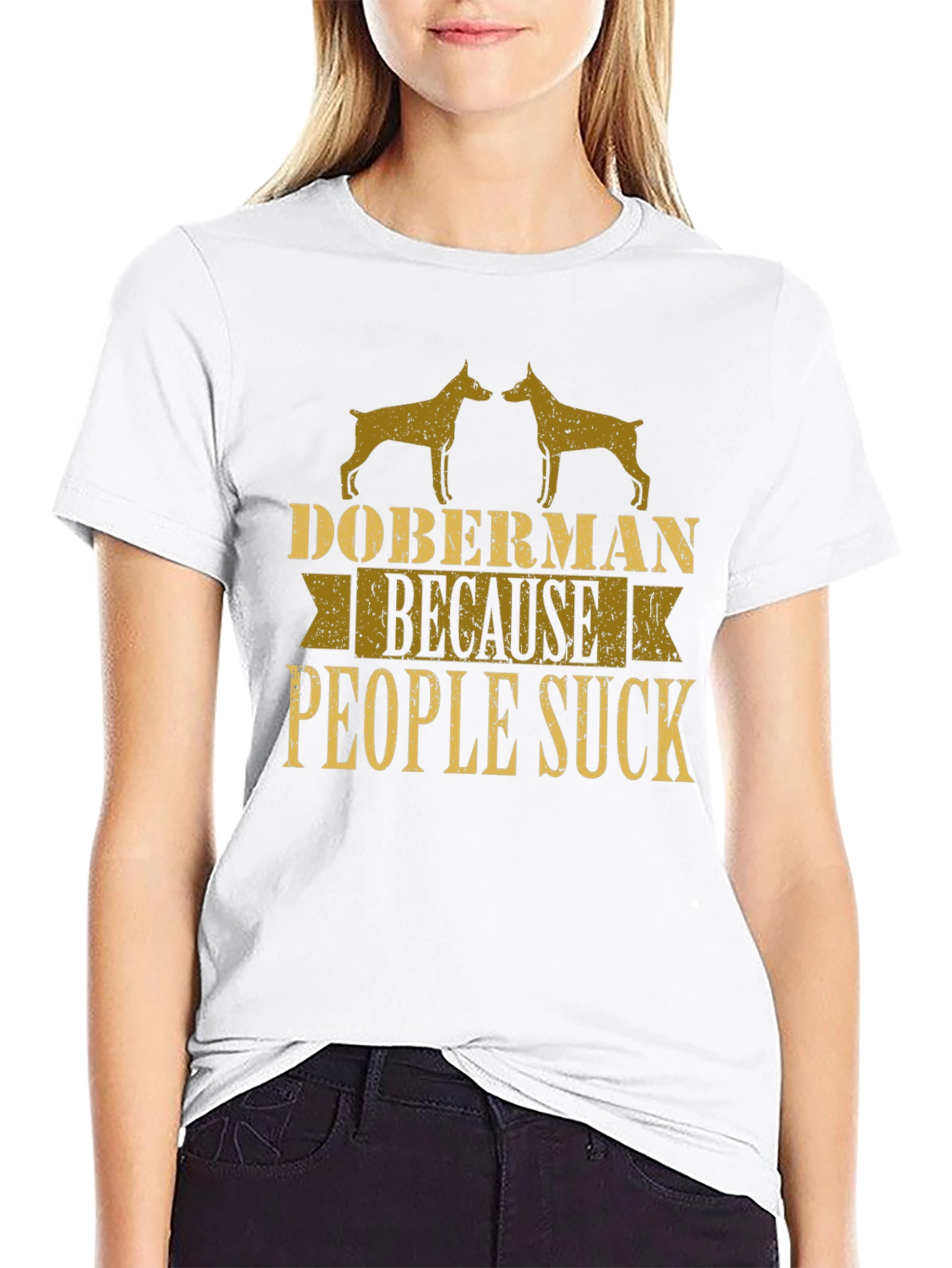 Doberman People Suck Graphic Tee