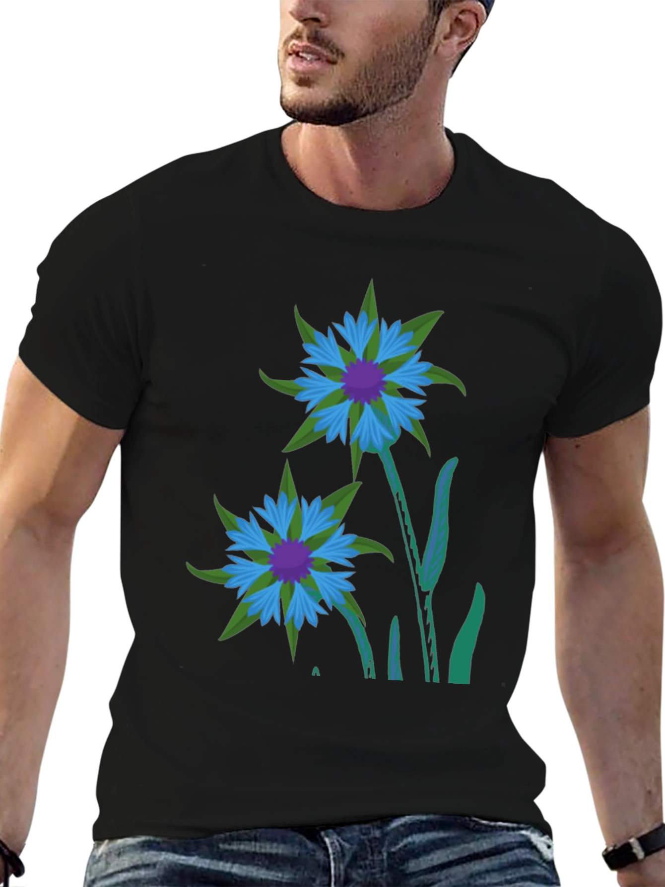 Floral Graphic T-Shirt - Black