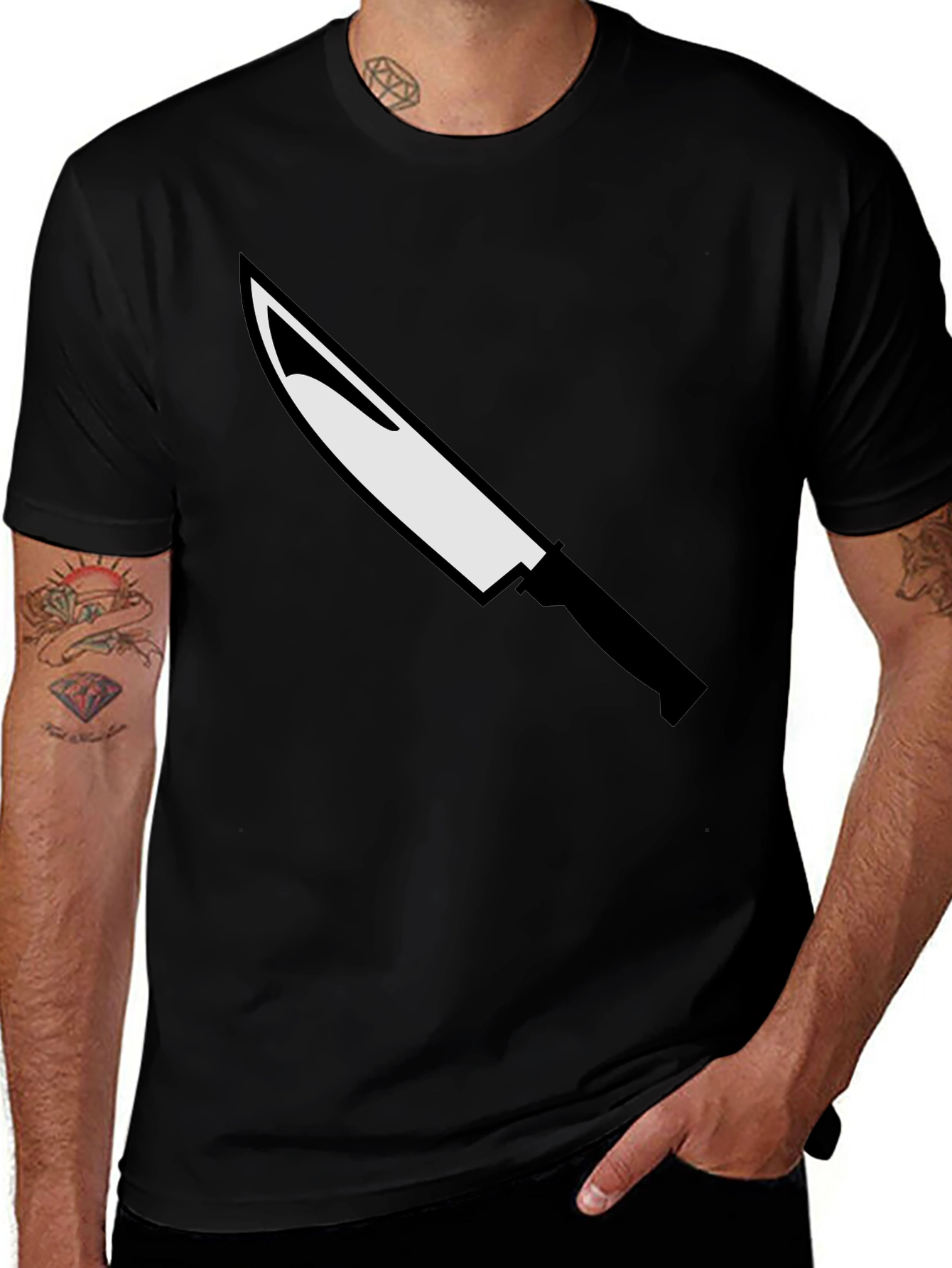 Knife Graphic Tee - Edgy Streetwear