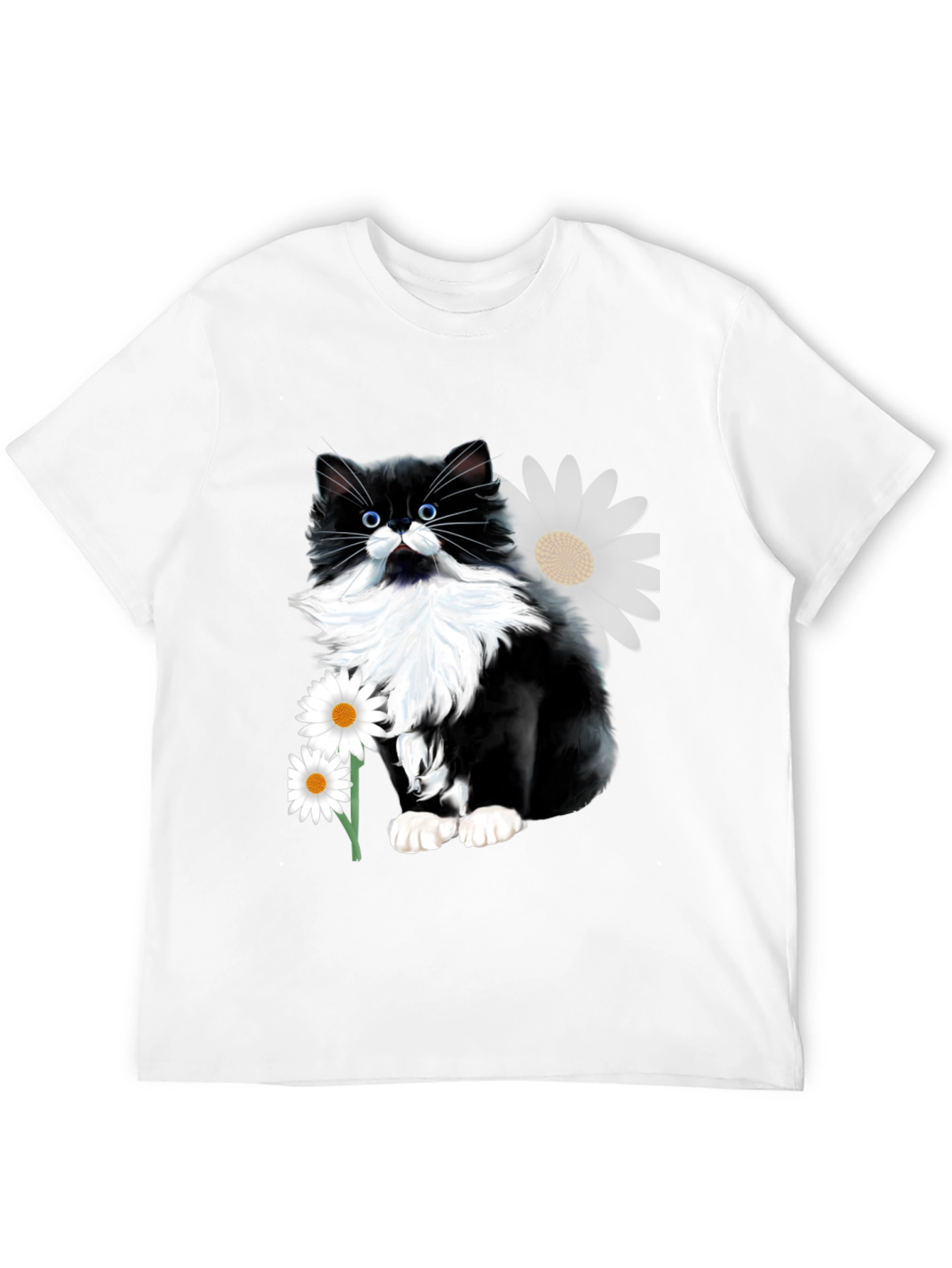 Black Cat & Daisy T-Shirt
