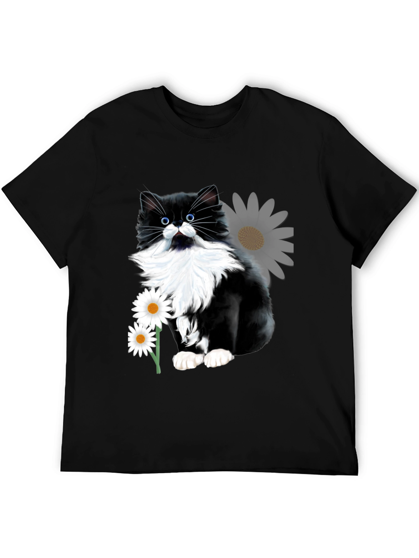 Black Cat & Daisy T-Shirt