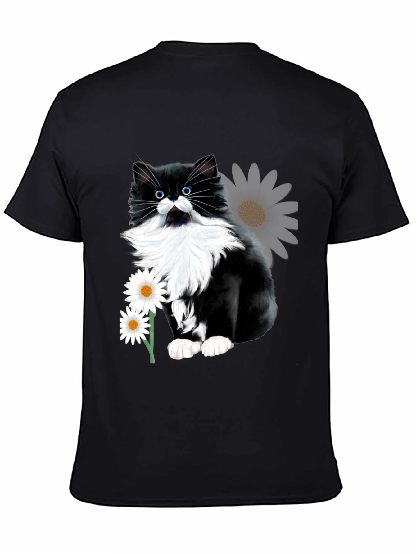 Black Cat & Daisy T-Shirt