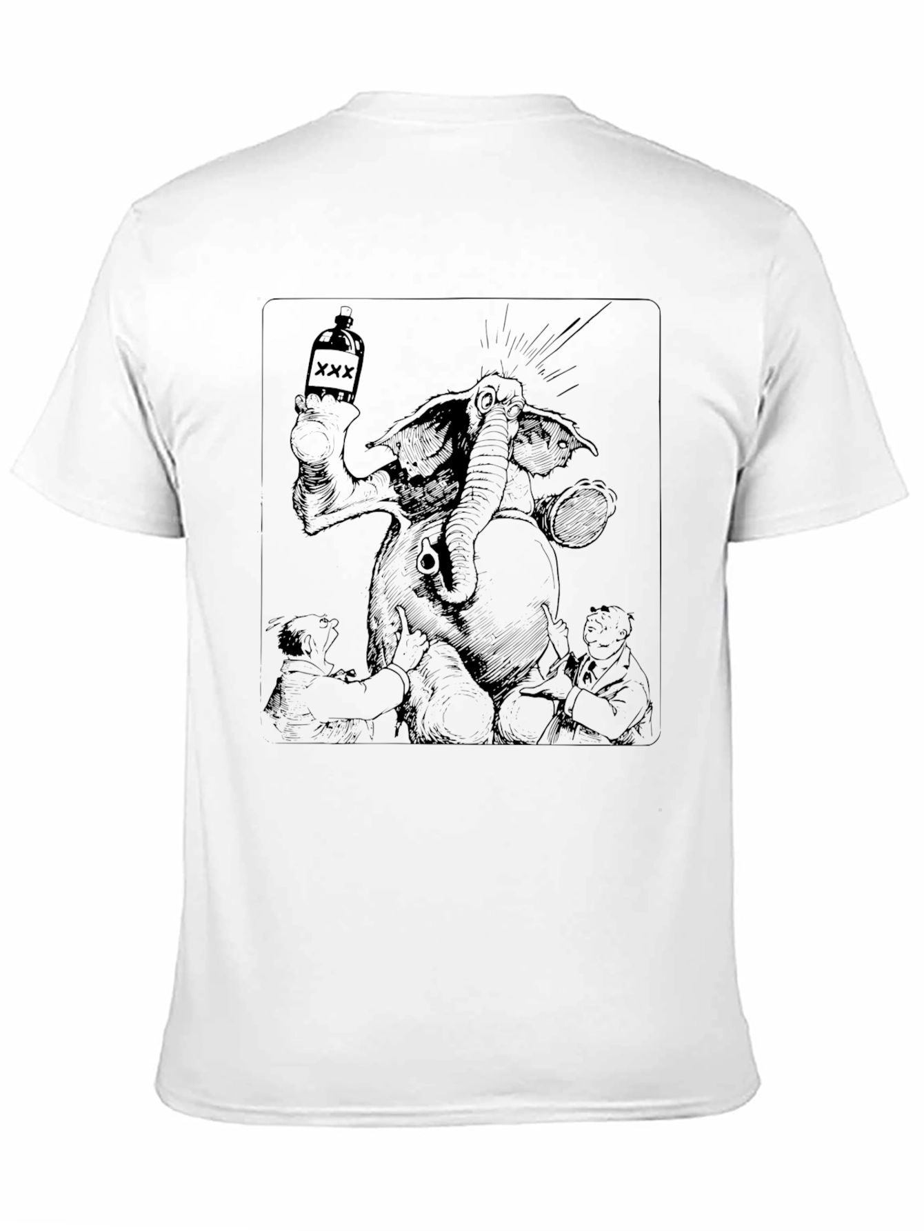 Black Graphic Tee - Elephant & Booze Design