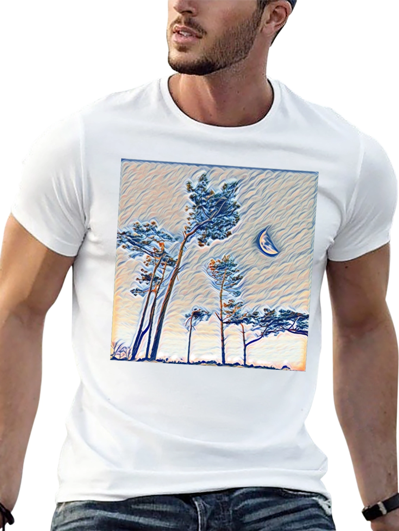 Artistic Moonlit Forest T-Shirt