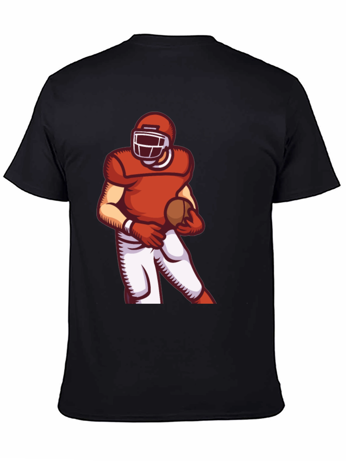 Football Player Graphic Tee - Sporty Black T-Shirt