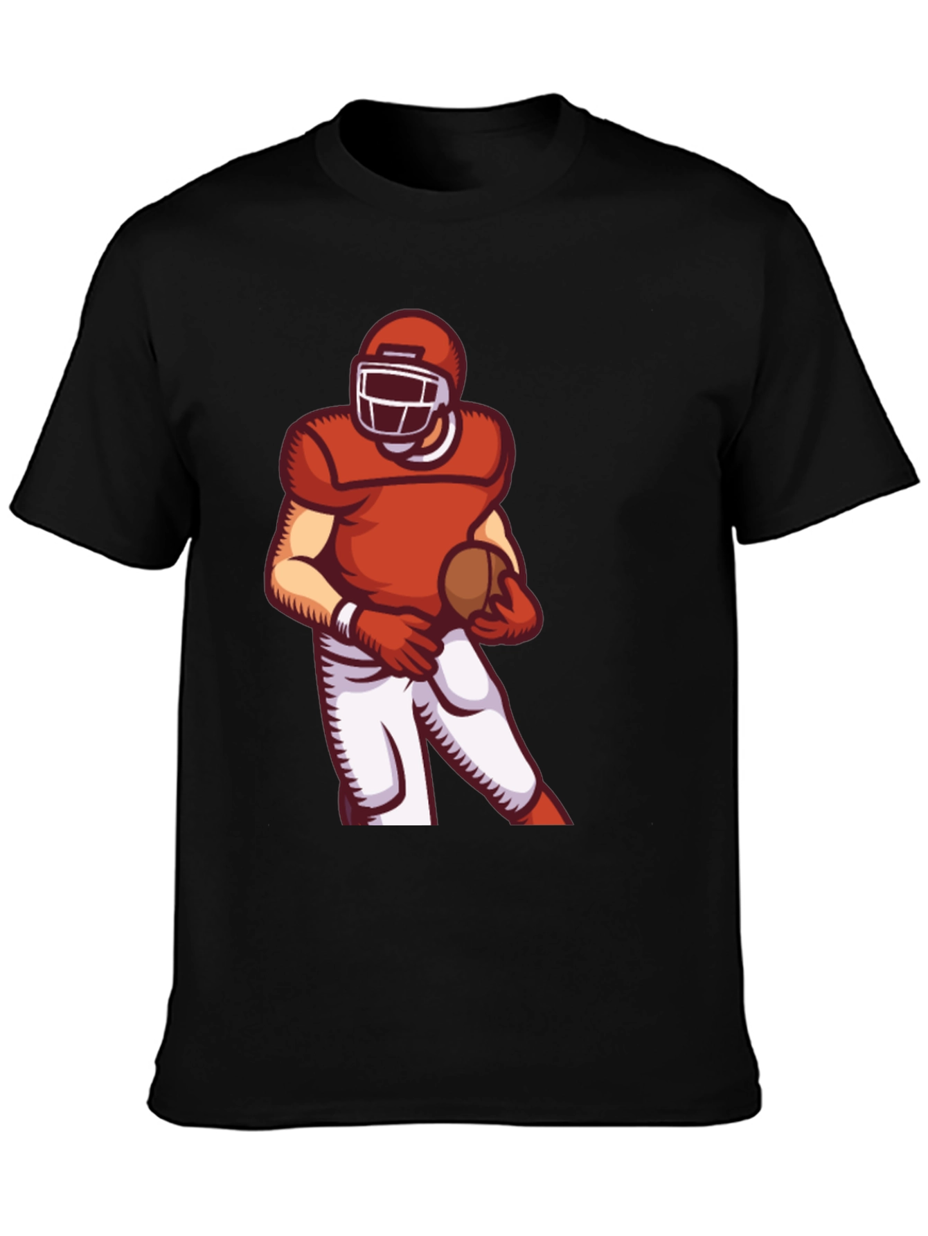 Football Player Graphic Tee - Sporty Black T-Shirt