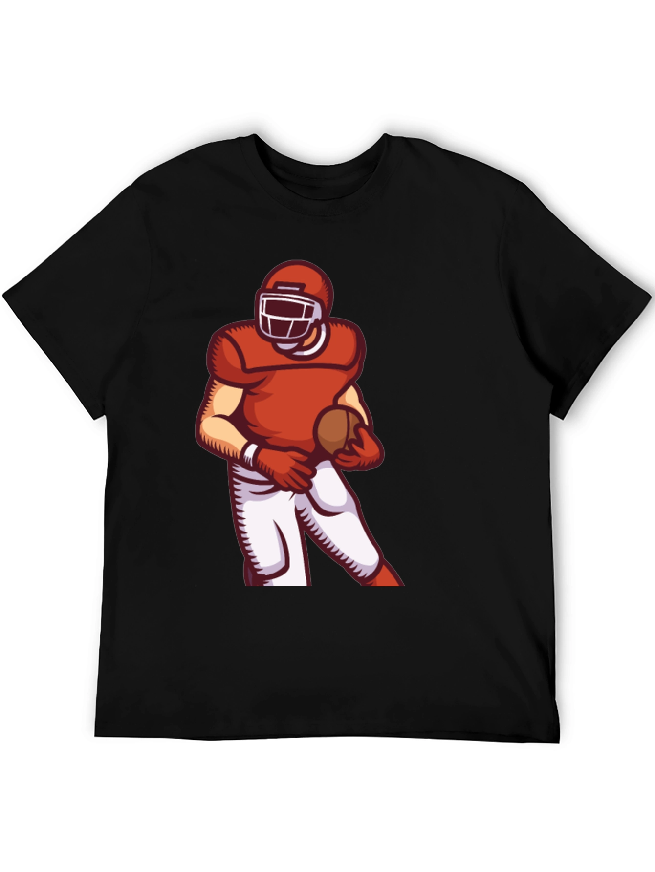 Football Player Graphic Tee - Sporty Black T-Shirt