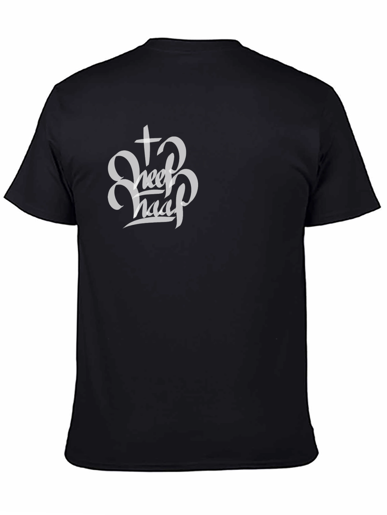 Black T-Shirt with Christian Sheep Graphic