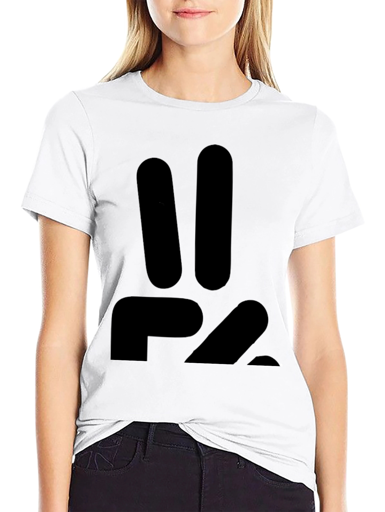P2 Black Graphic Tee - Modern Casual Style