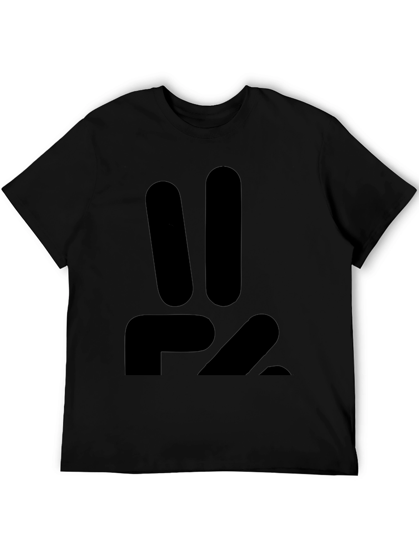 P2 Black Graphic Tee - Modern Casual Style