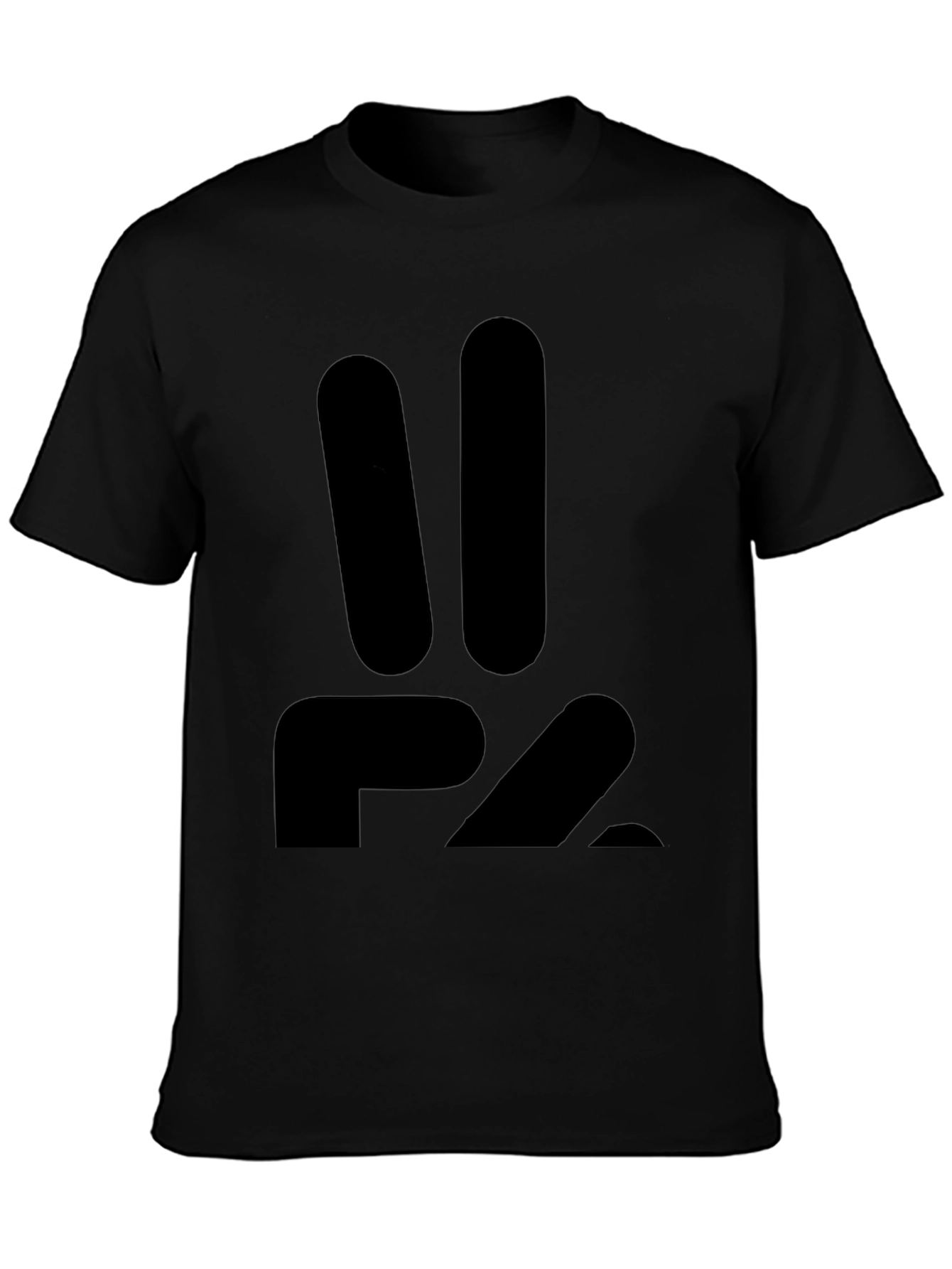 P2 Black Graphic Tee - Modern Casual Style