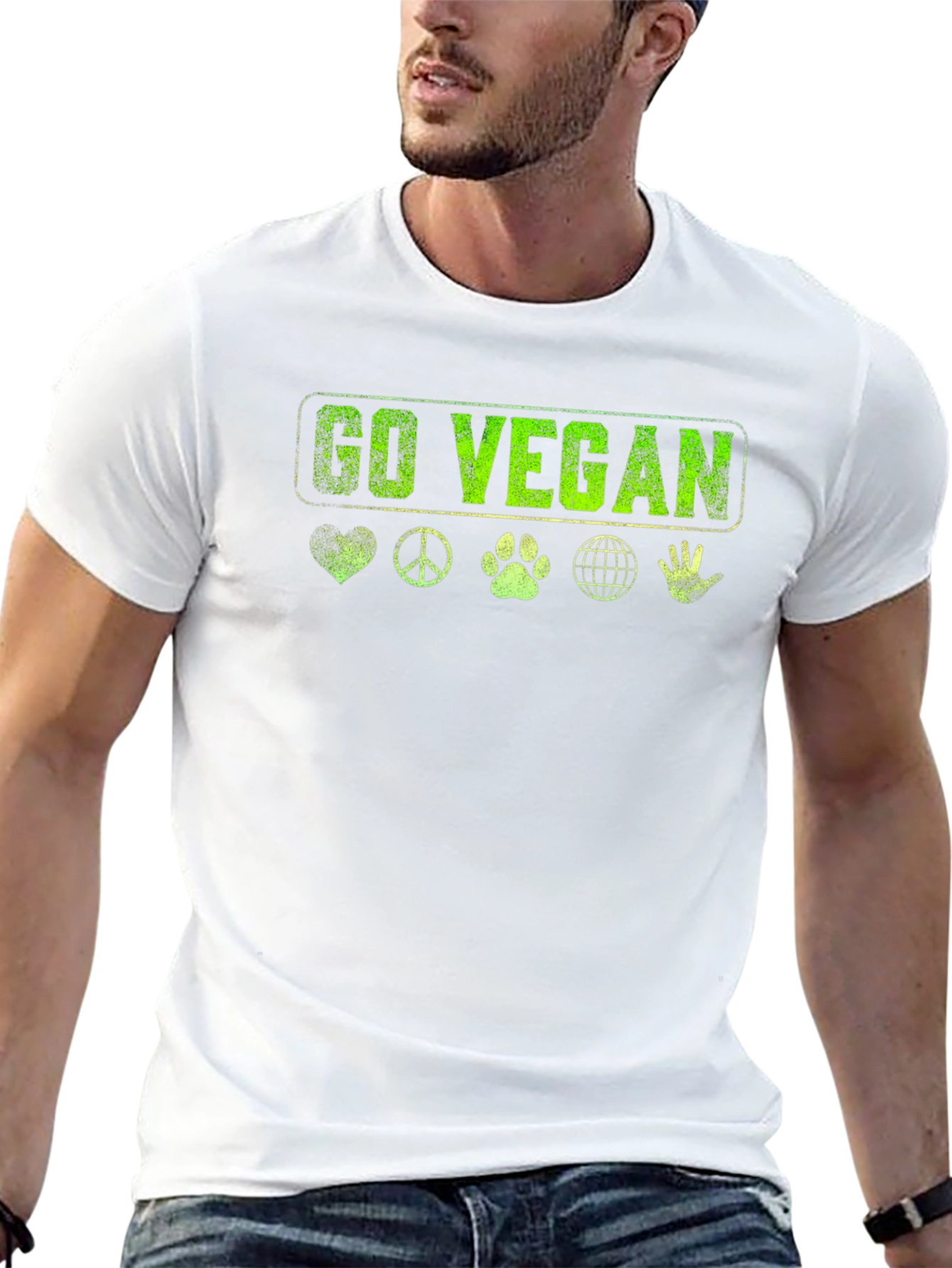 Go Vegan T-Shirt - Graphic Print Tee