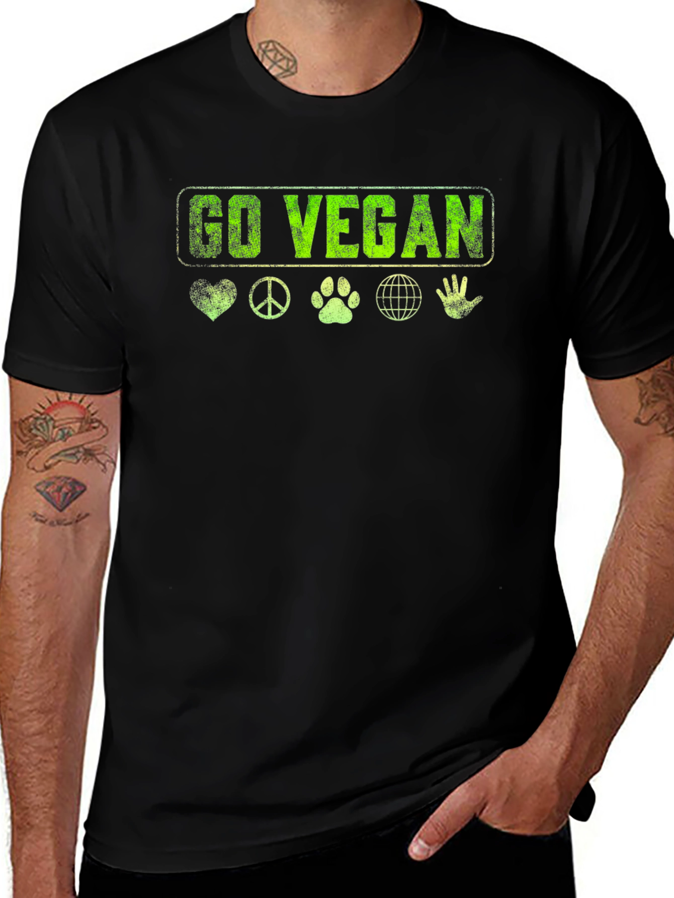 Go Vegan T-Shirt - Graphic Print Tee