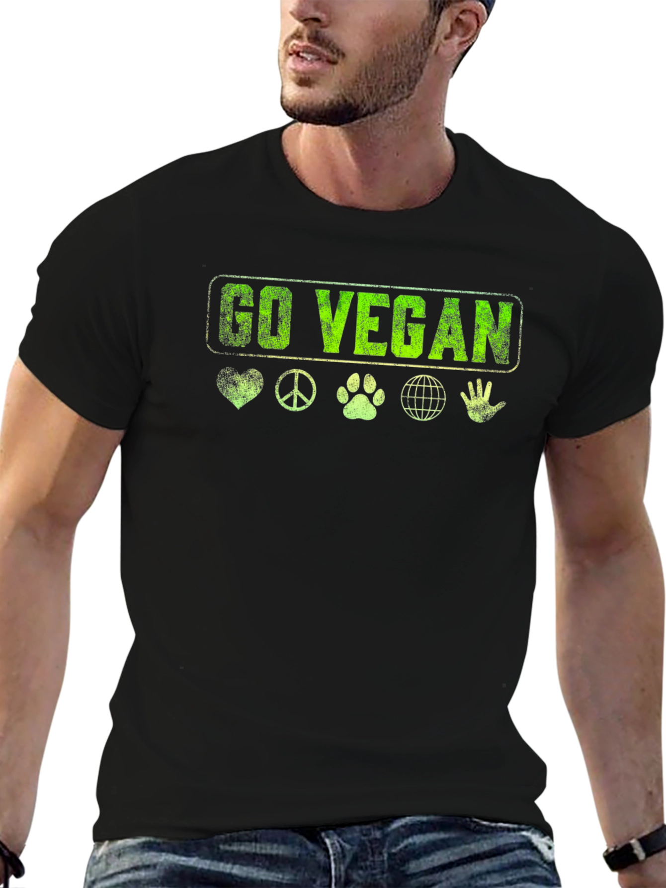 Go Vegan T-Shirt - Graphic Print Tee