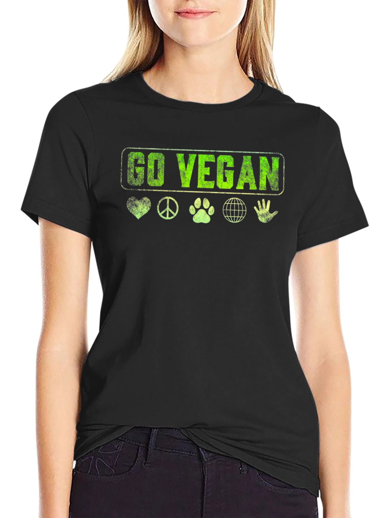 Go Vegan T-Shirt - Graphic Print Tee