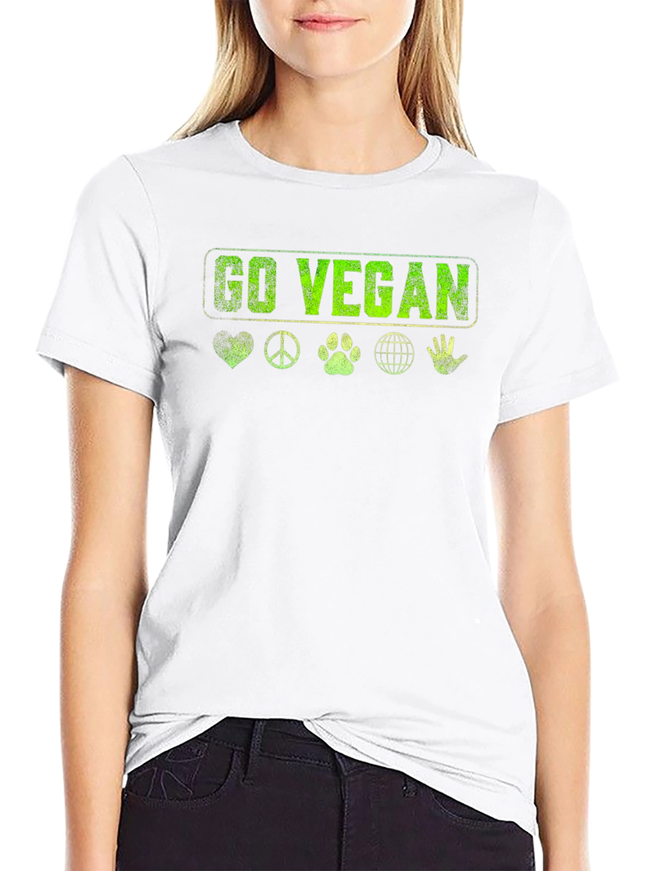 Go Vegan T-Shirt - Graphic Print Tee