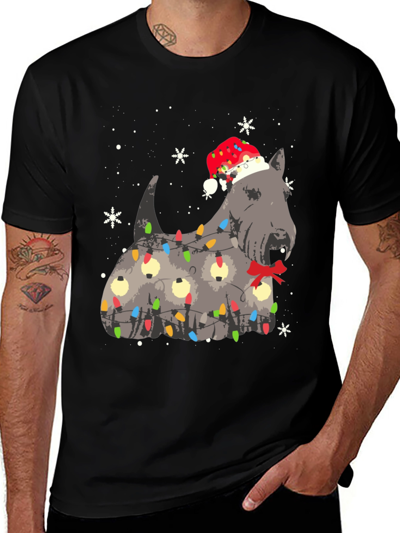 Festive Dog Christmas Lights T-Shirt