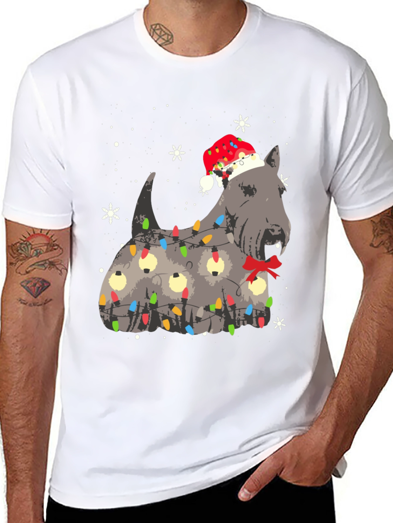 Festive Dog Christmas Lights T-Shirt