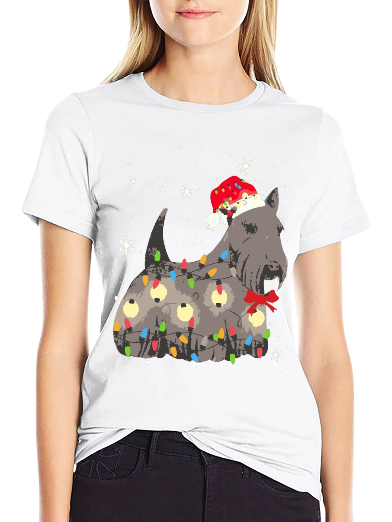 Festive Dog Christmas Lights T-Shirt