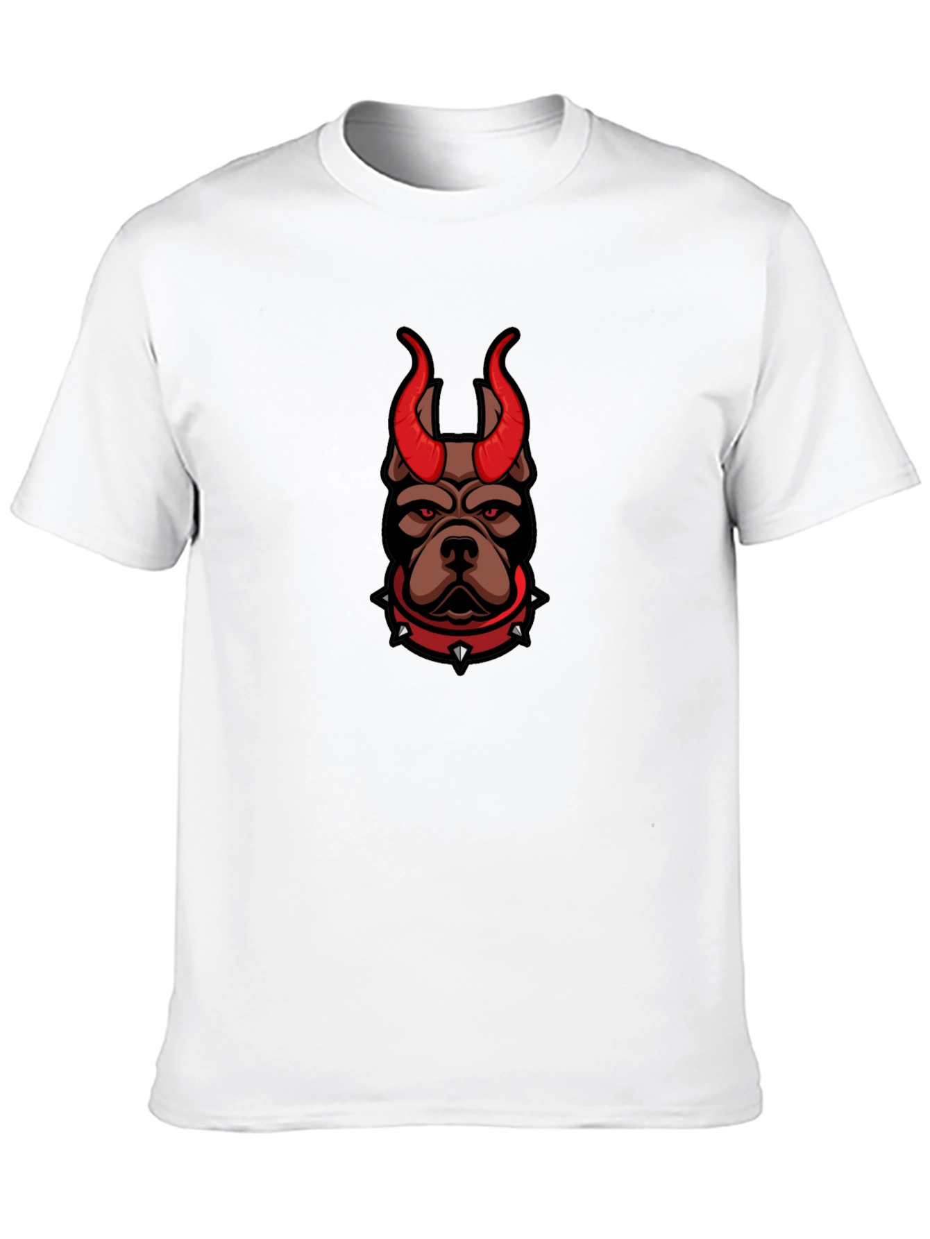 Mens Black T-Shirt with Devil Dog Graphic