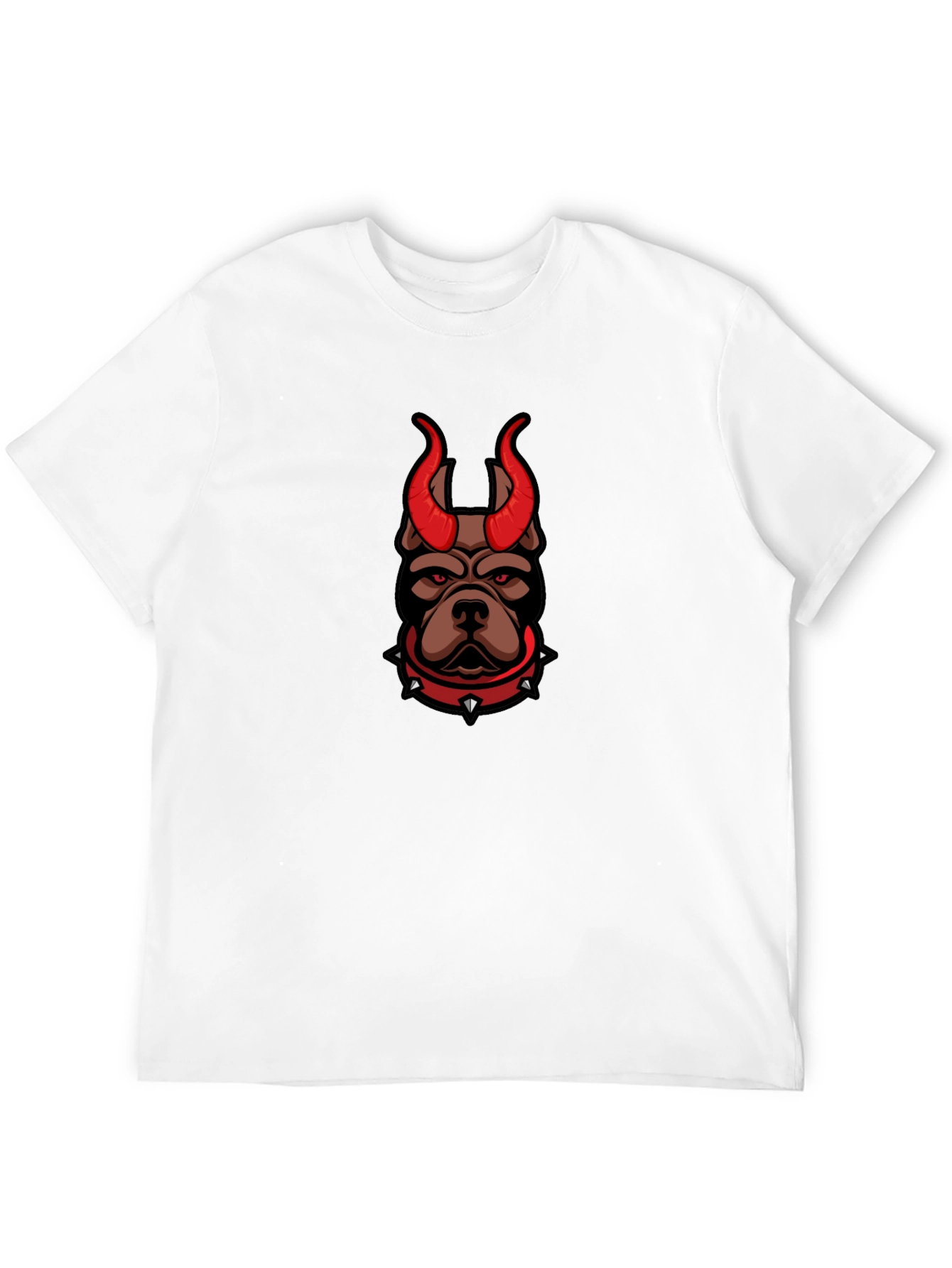 Mens Black T-Shirt with Devil Dog Graphic