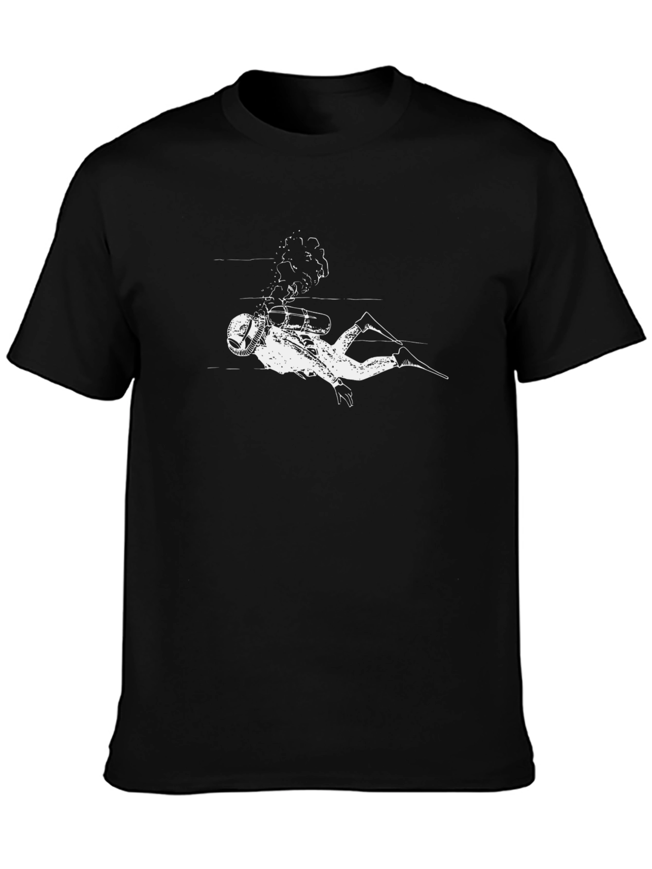 Diver Graphic T-Shirt - Black Cotton Tee
