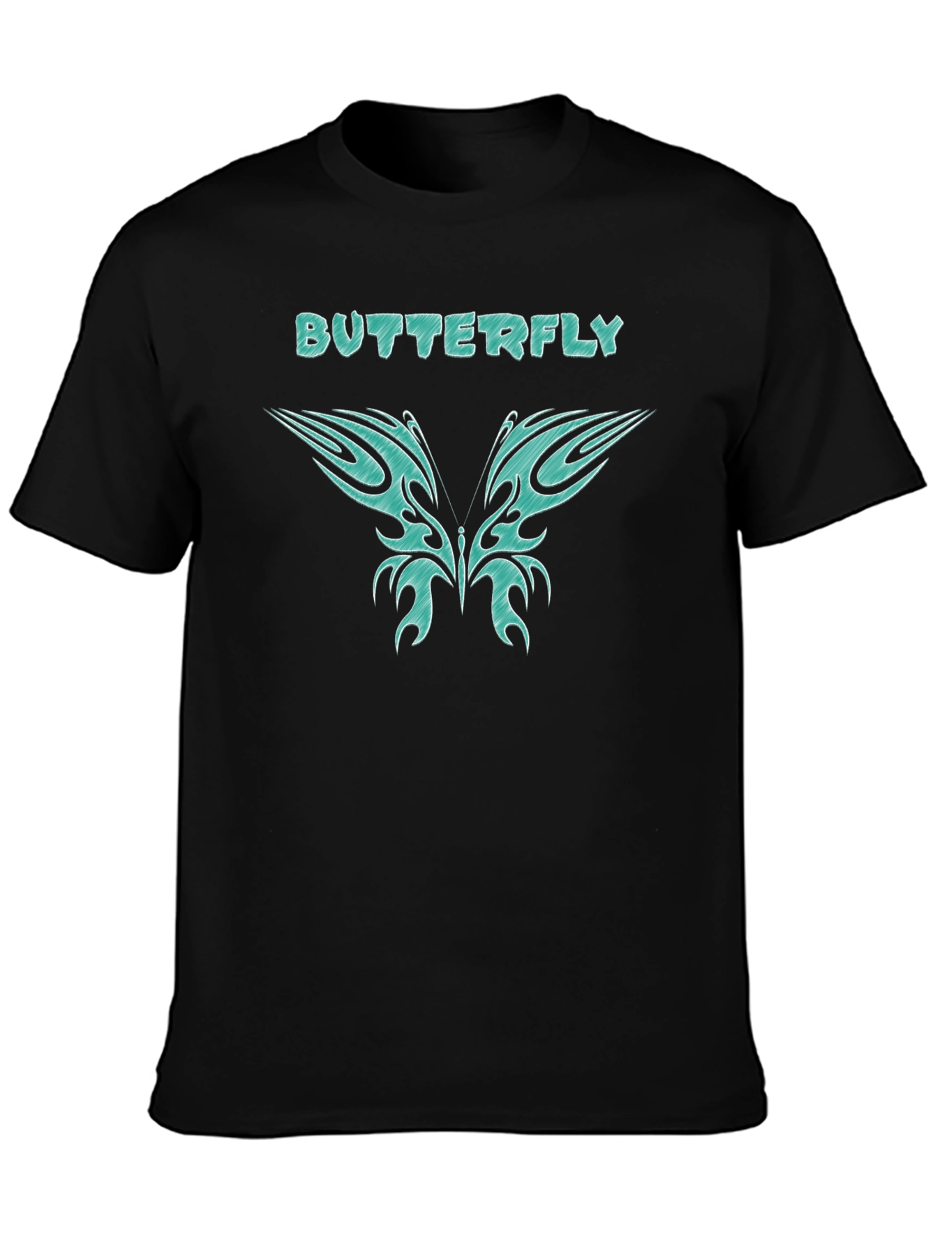 Butterfly Graphic Tee - Black Cotton T-Shirt