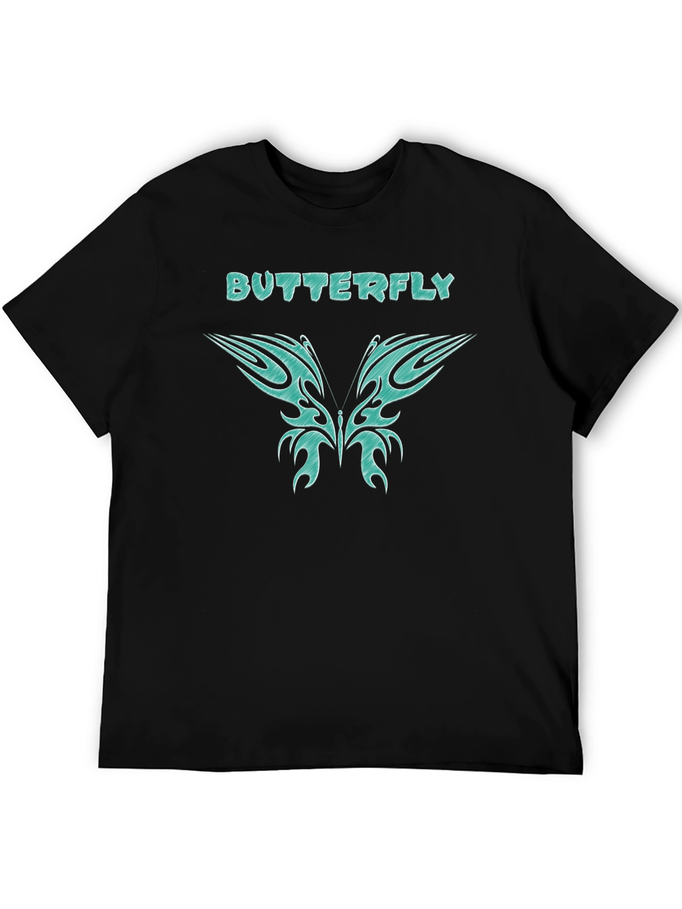 Butterfly Graphic Tee - Black Cotton T-Shirt