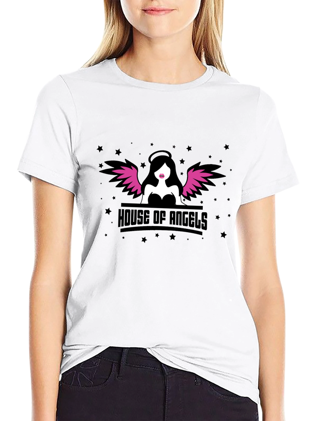 House of Angels Graphic T-Shirt - Black