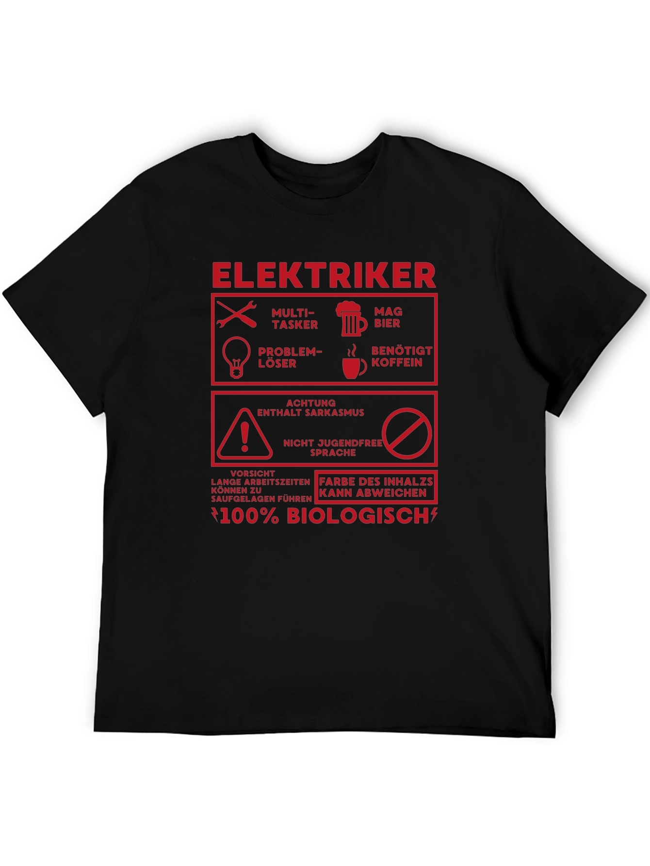 Elektriker 100% Biologisch T-Shirt