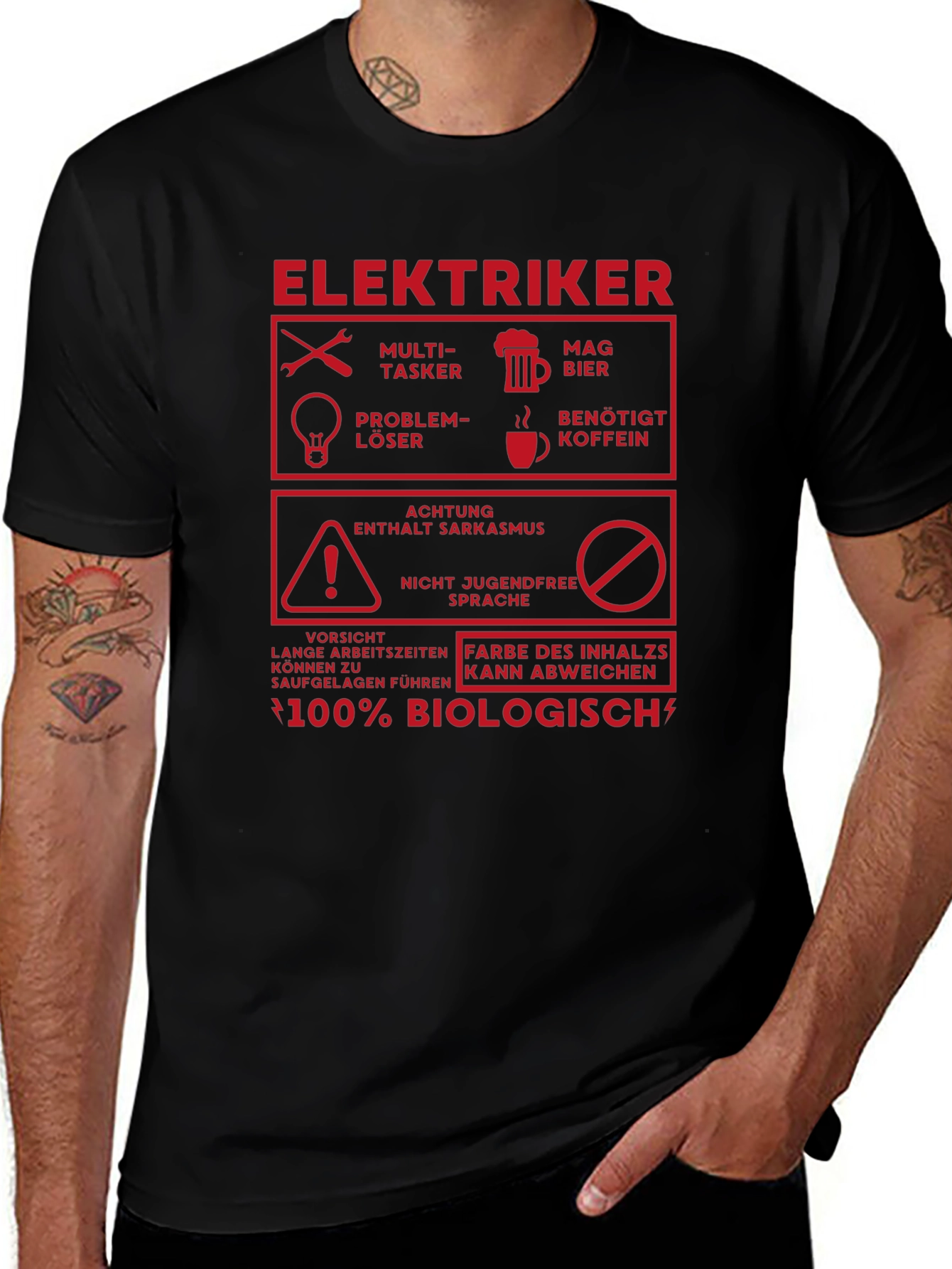 Elektriker 100% Biologisch T-Shirt