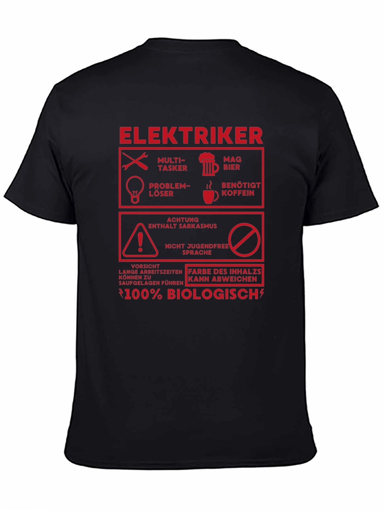 Elektriker 100% Biologisch T-Shirt