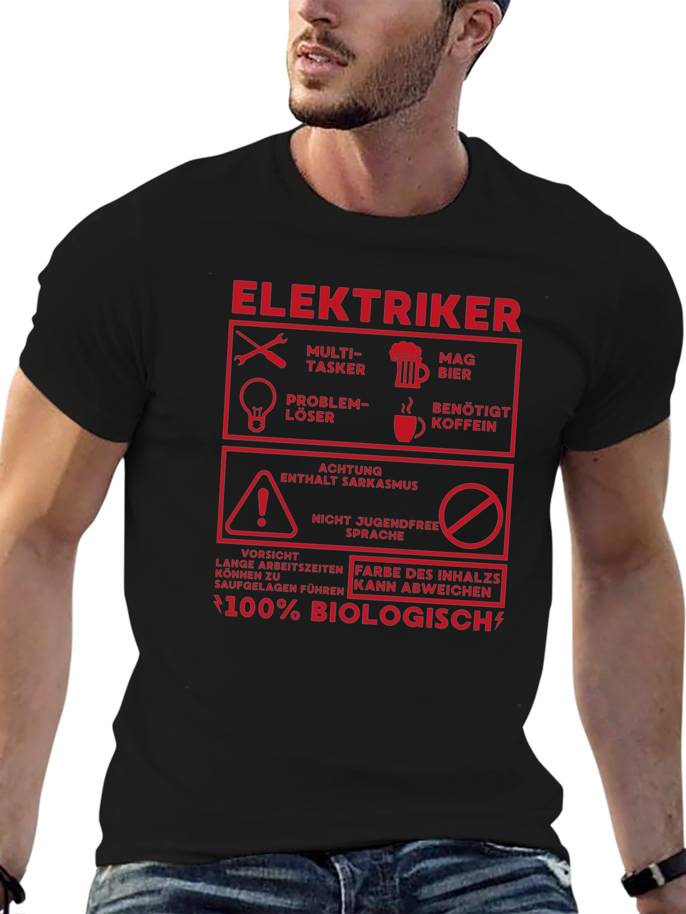 Elektriker 100% Biologisch T-Shirt