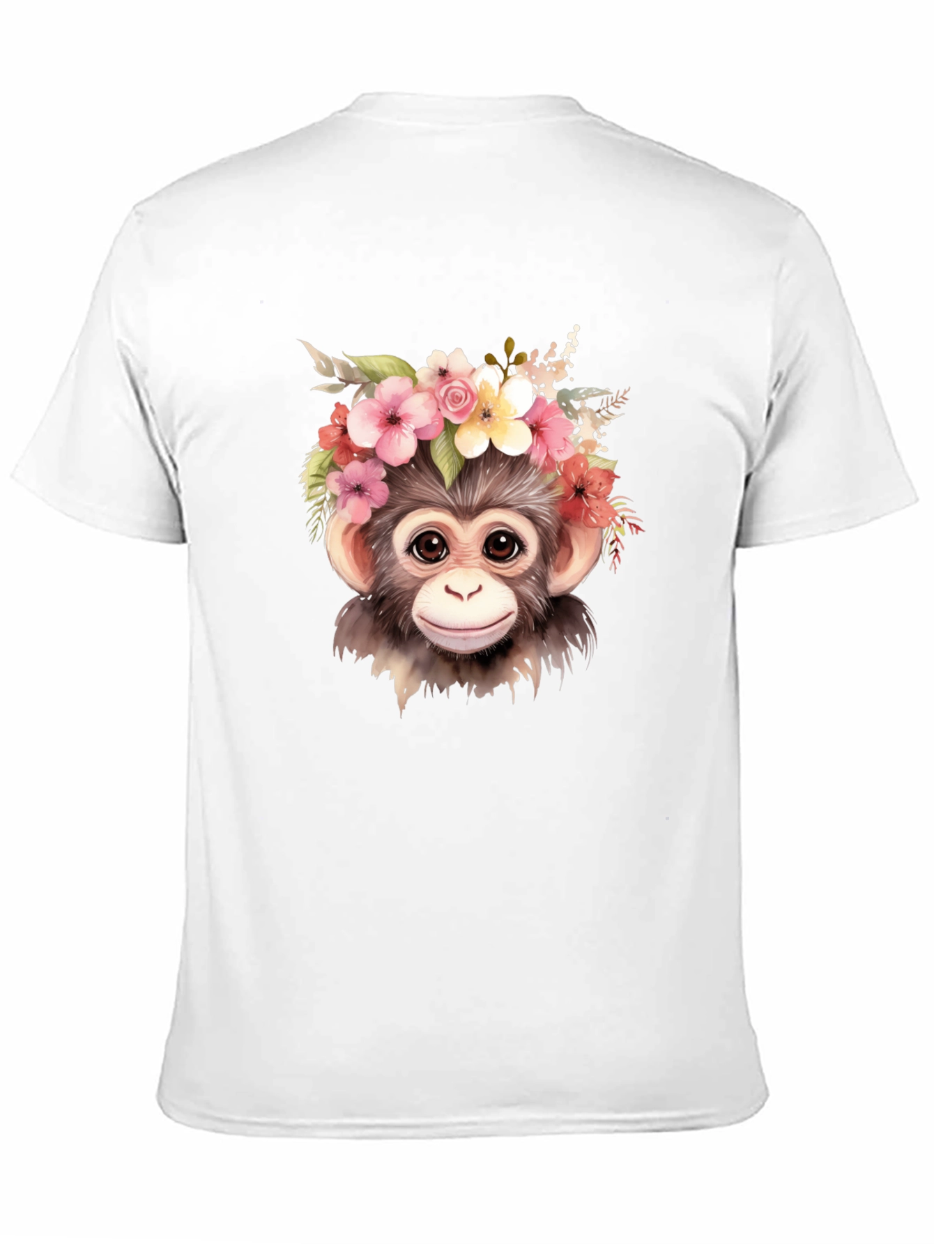 Monkey Flower Crown Black T-Shirt
