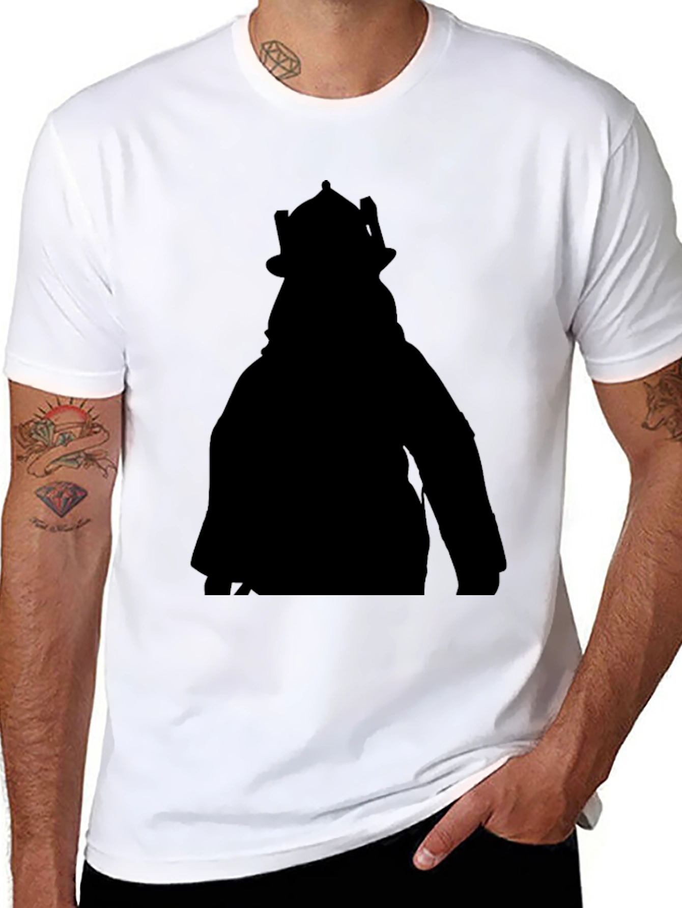 Black Silhouette Tee - Unique Graphic Print