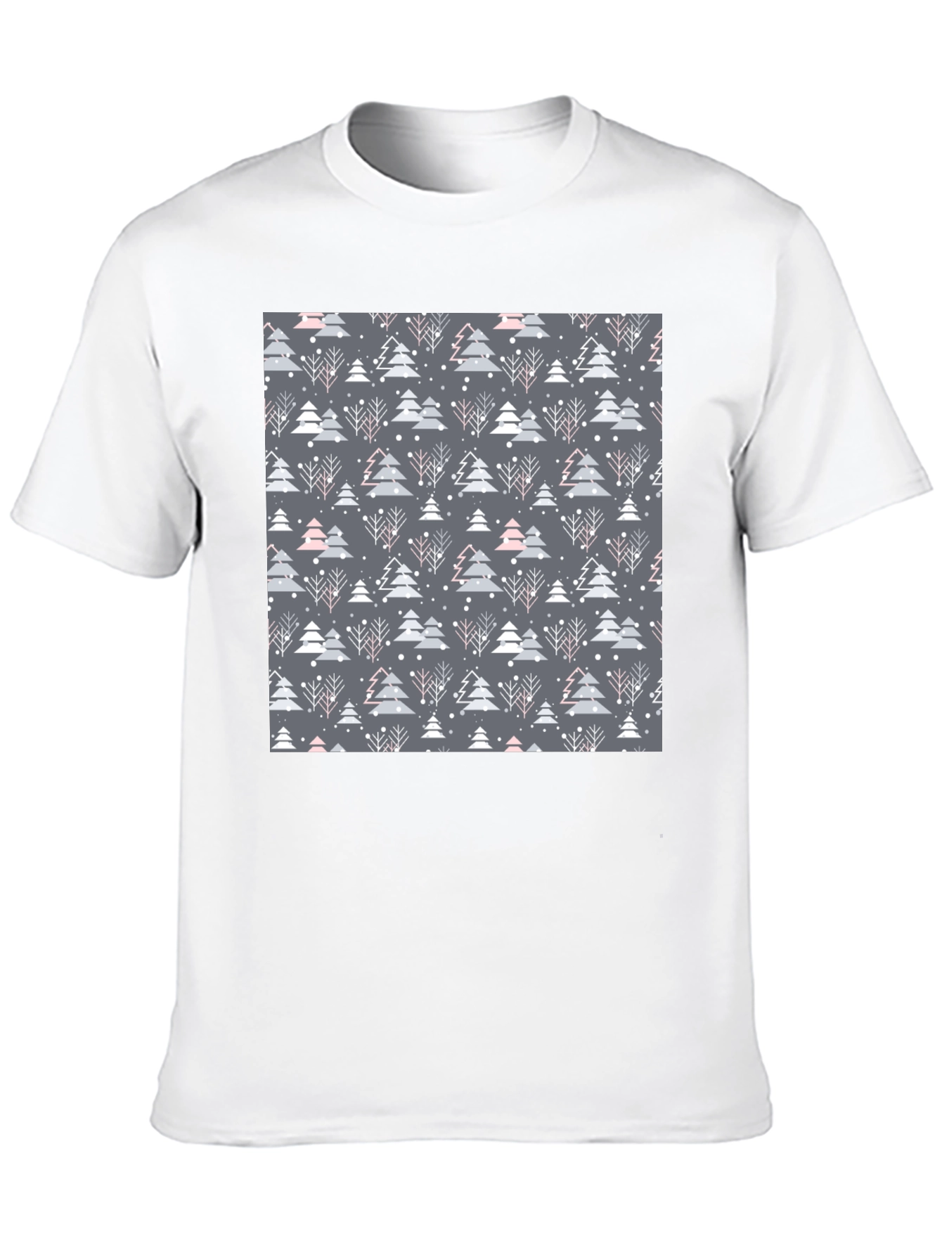 Festive Christmas Tree Pattern T-Shirt