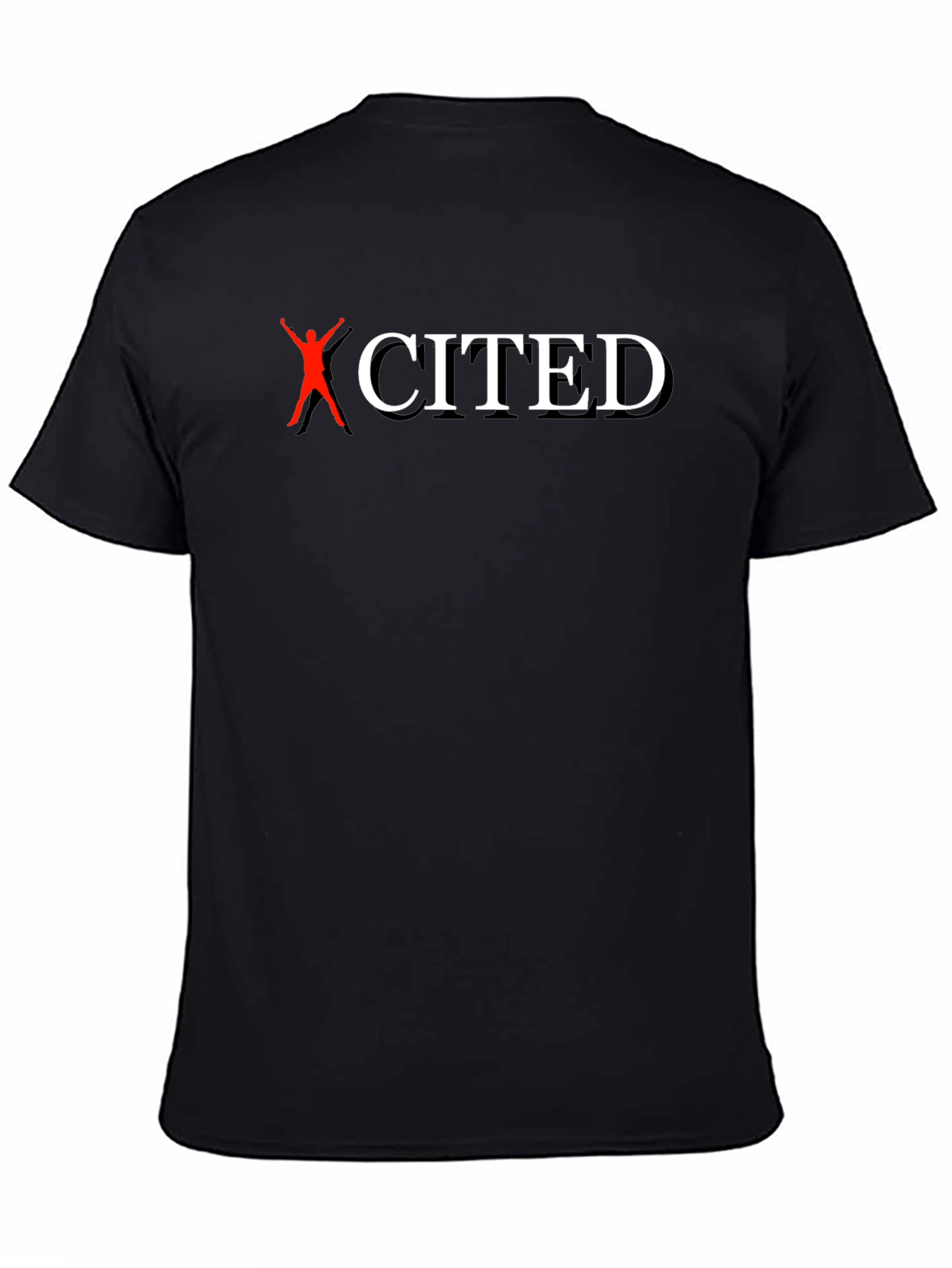 Excited T-Shirt - Black Cotton Graphic Tee
