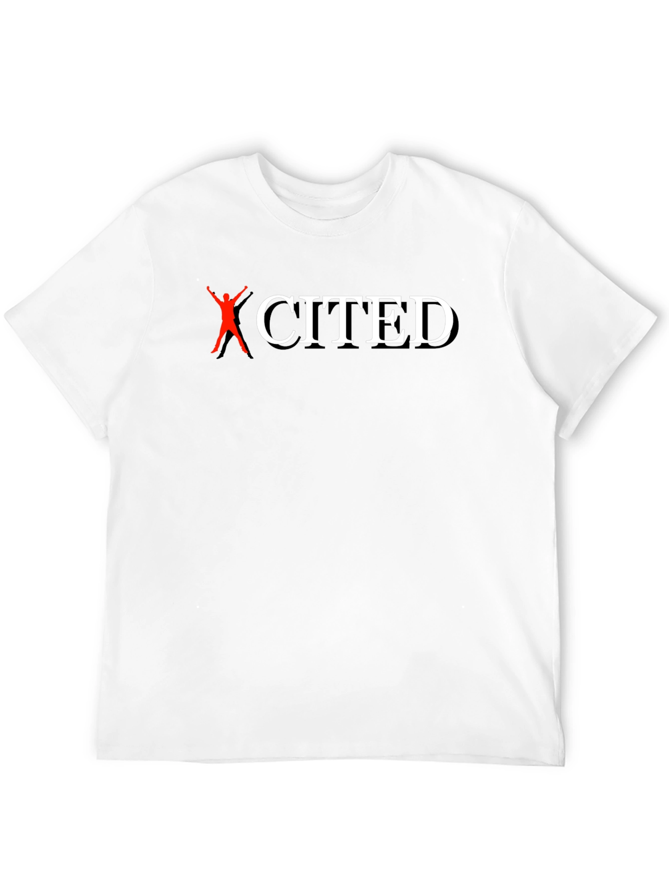 Excited T-Shirt - Black Cotton Graphic Tee