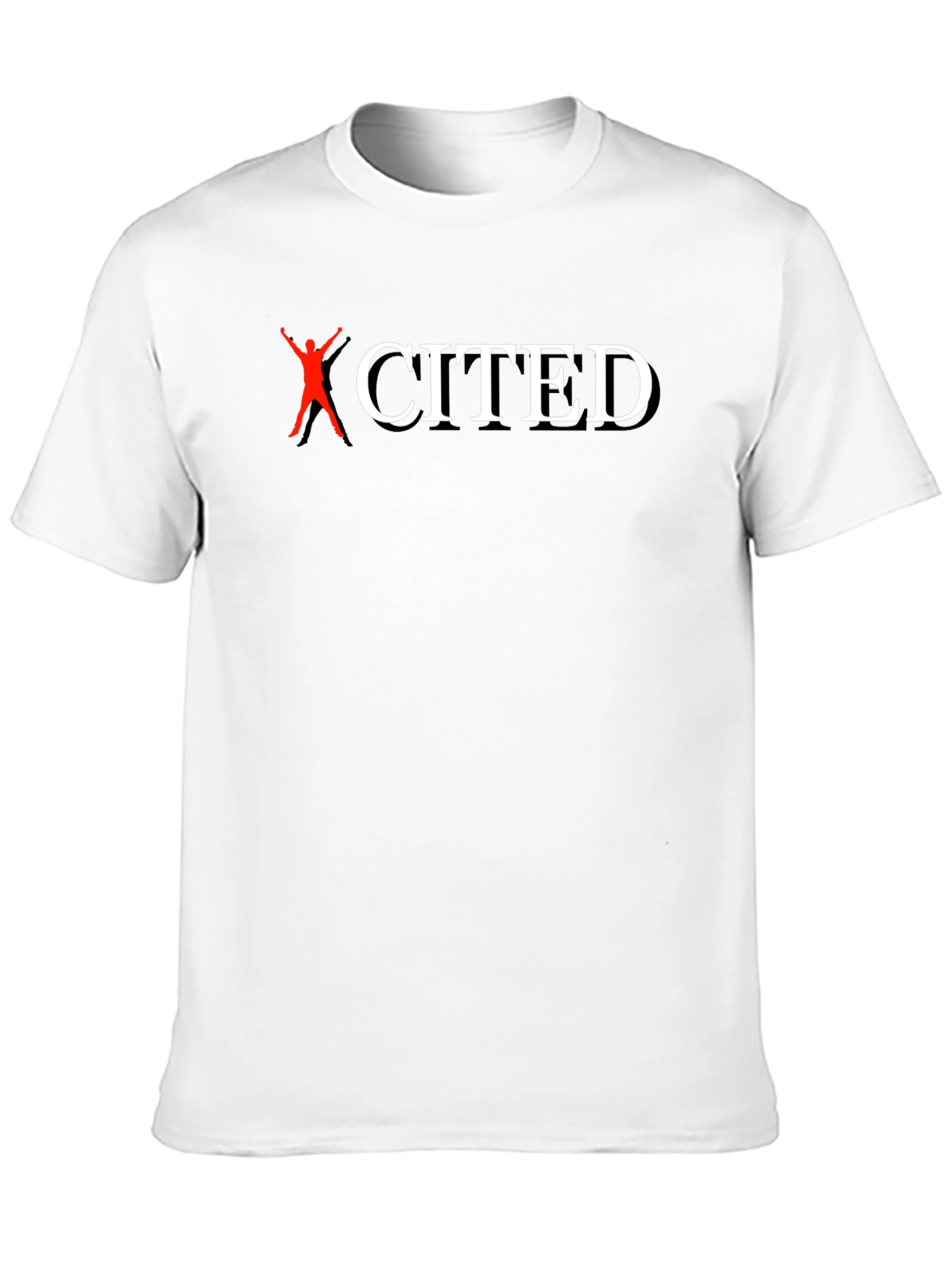 Excited T-Shirt - Black Cotton Graphic Tee