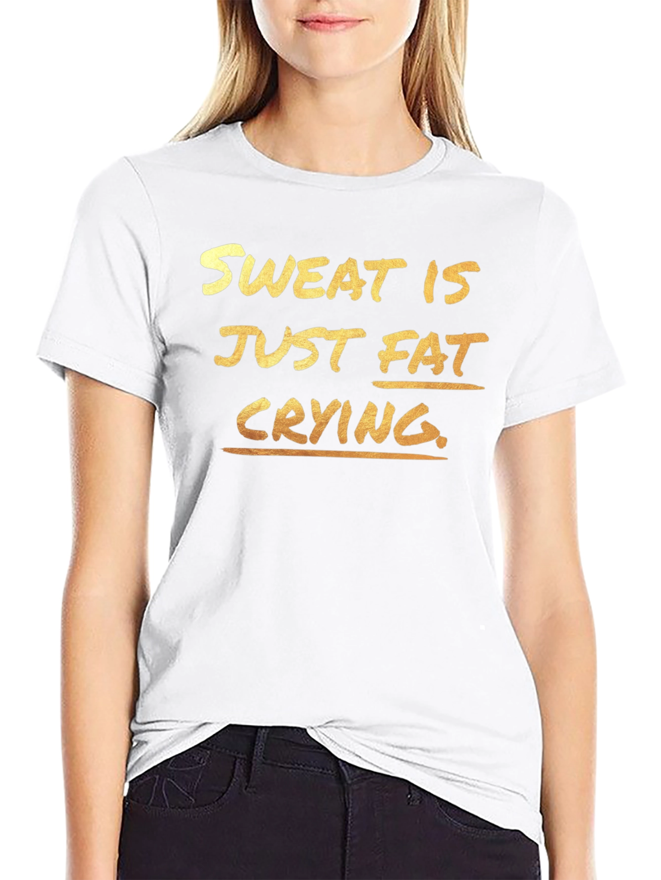 Sweat is Just Fat Crying T-Shirt - Gym Motivation