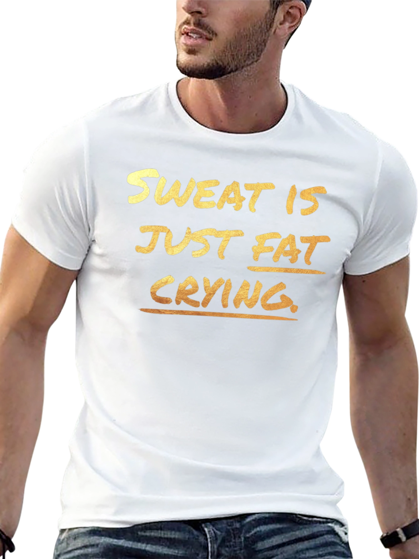 Sweat is Just Fat Crying T-Shirt - Gym Motivation