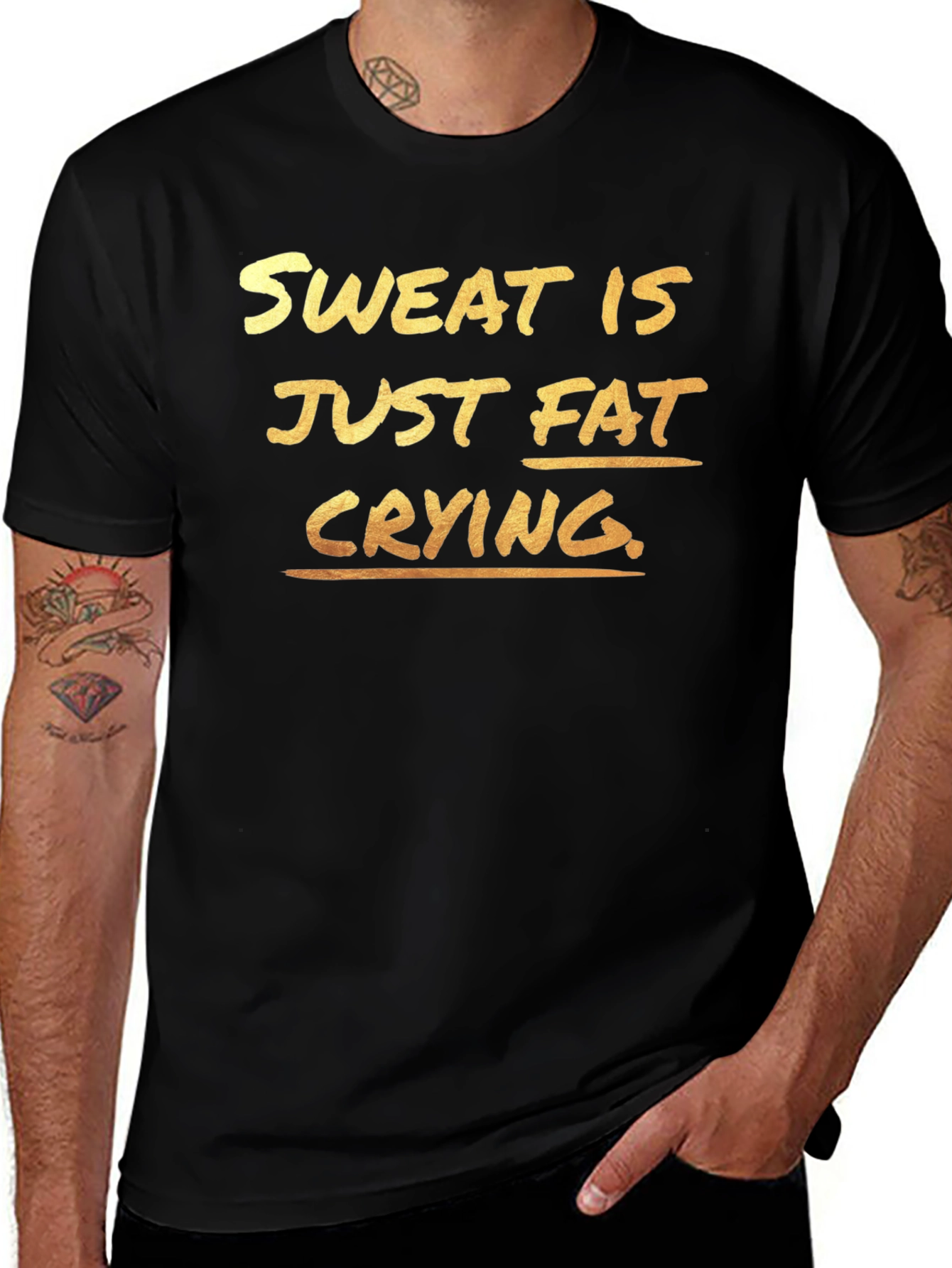 Sweat is Just Fat Crying T-Shirt - Gym Motivation