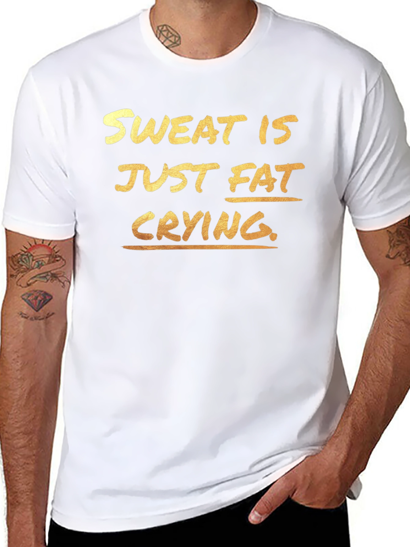 Sweat is Just Fat Crying T-Shirt - Gym Motivation