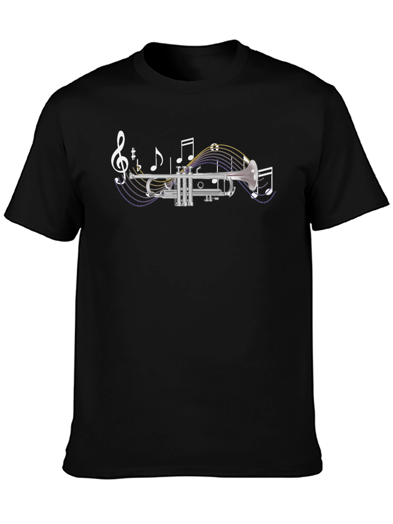 Trumpet Music Notes Graphic T-Shirt