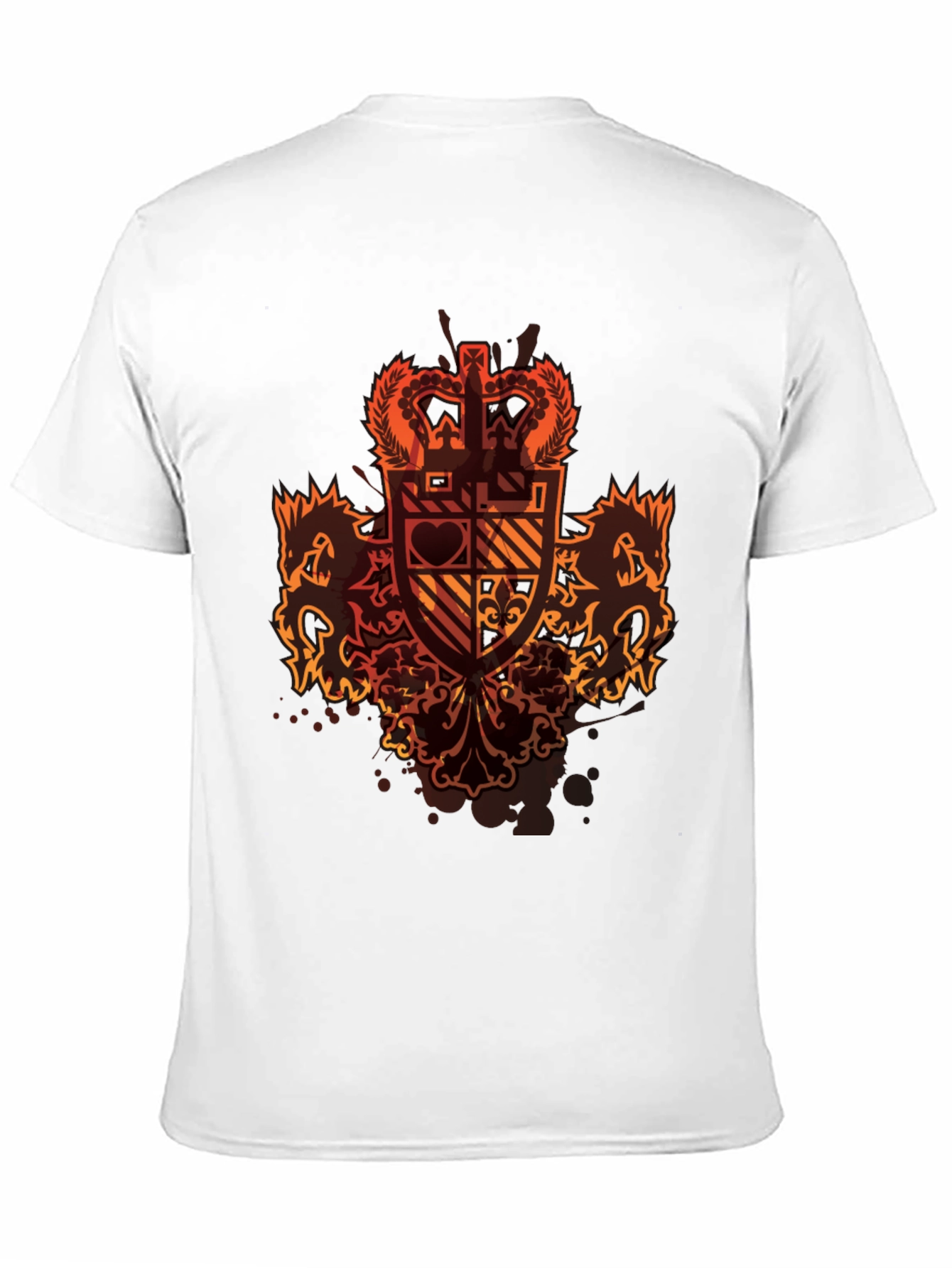 Graphic Tee: Crown & Crest Design - Black