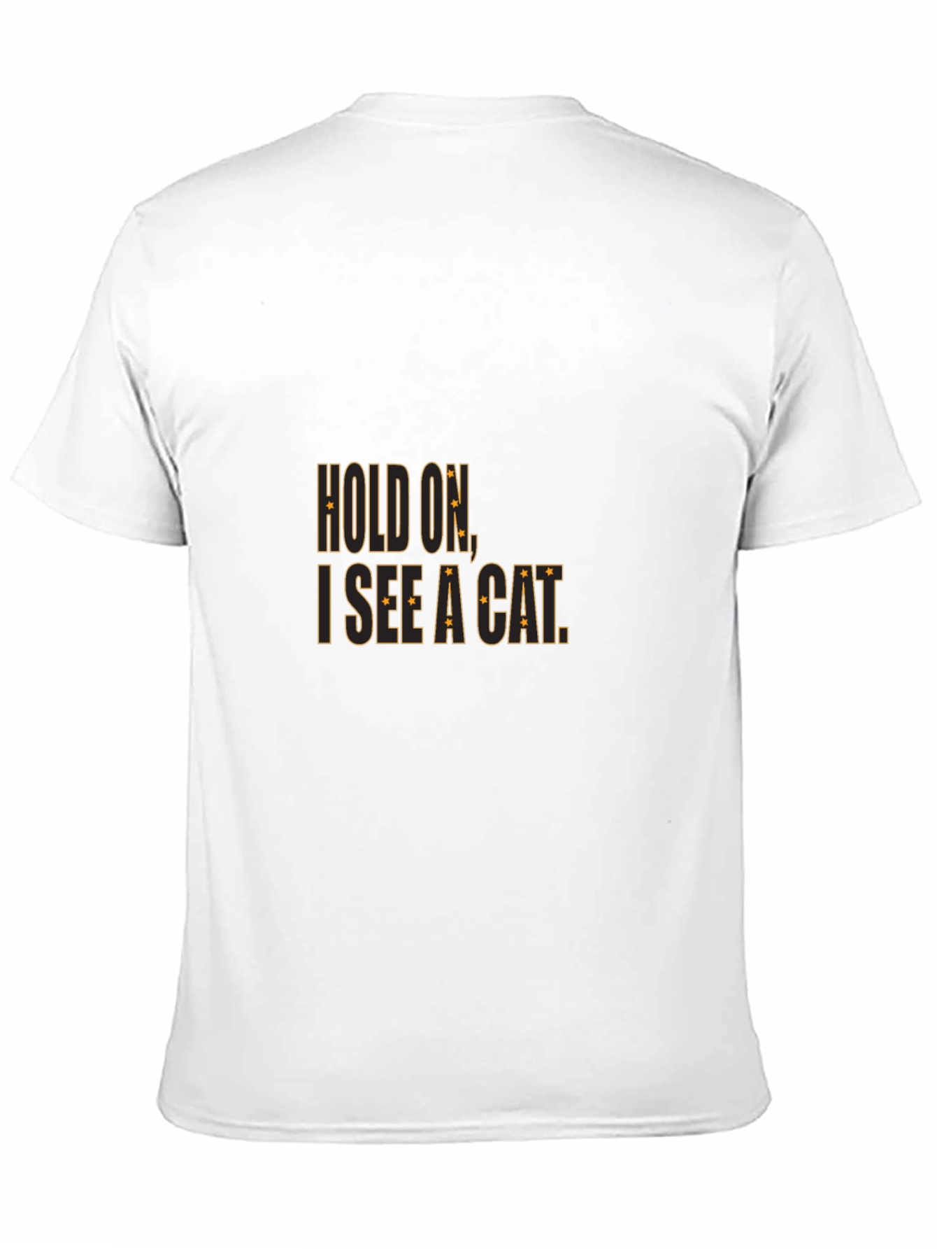 Hold On I See a Cat Black Cotton T-Shirt